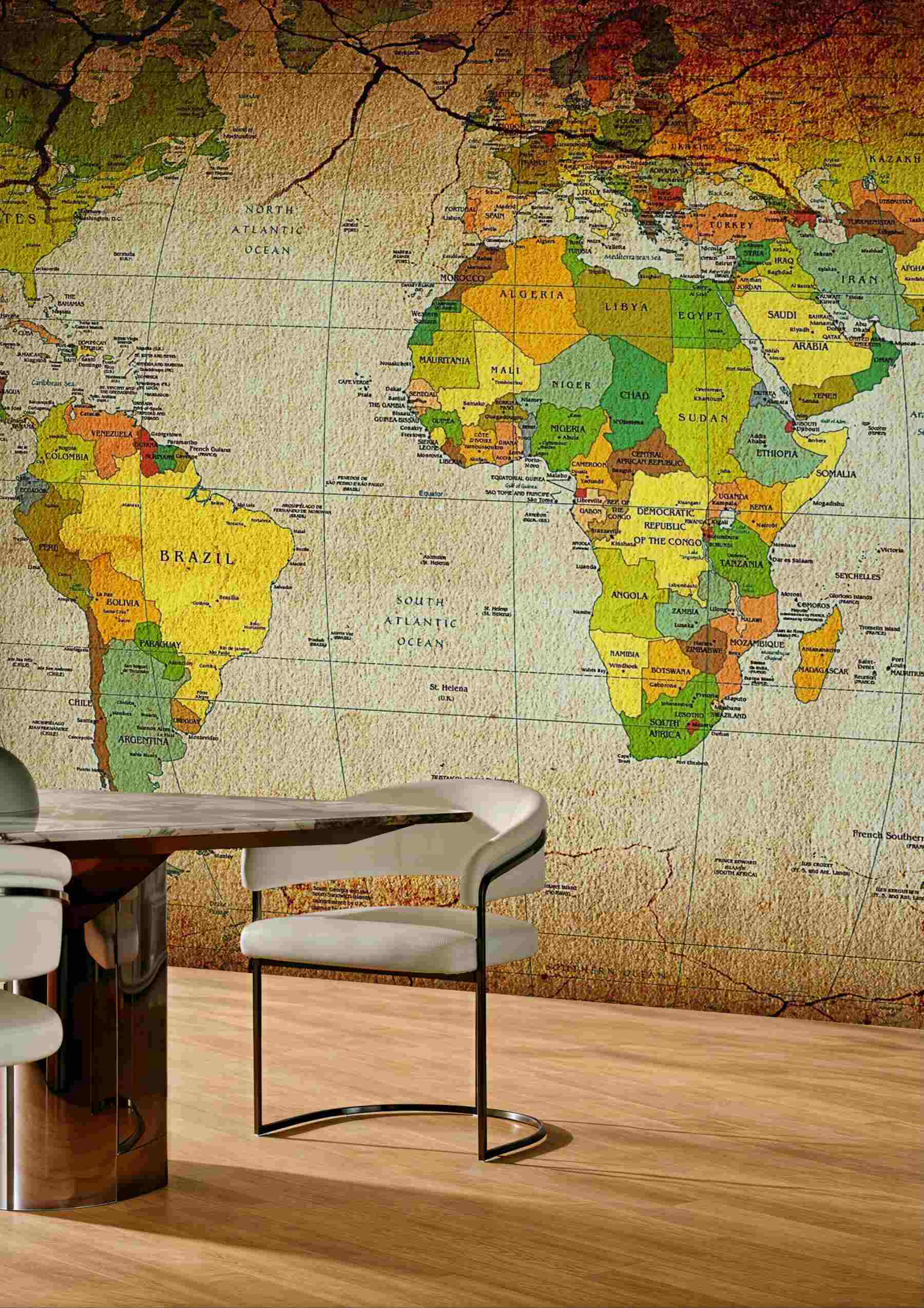 Fototapeta mapa geograficzna świata