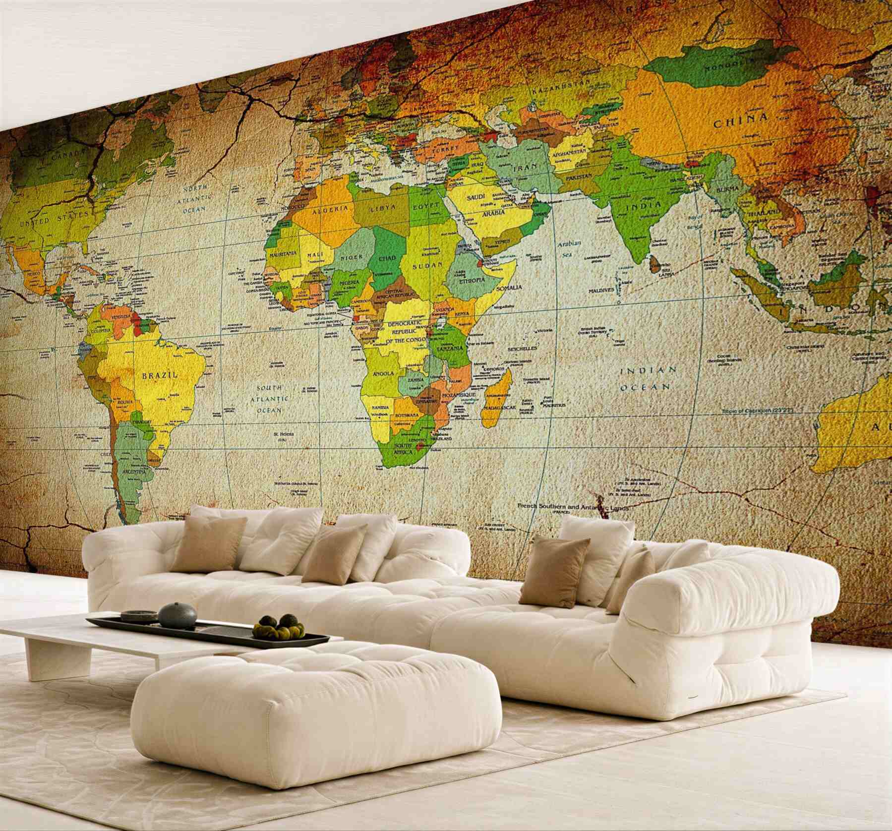 Fototapeta mapa geograficzna świata