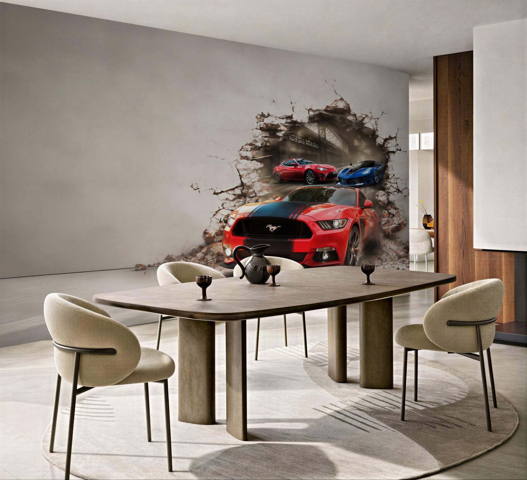 Fototapeta mustang czerwony na ścianie
