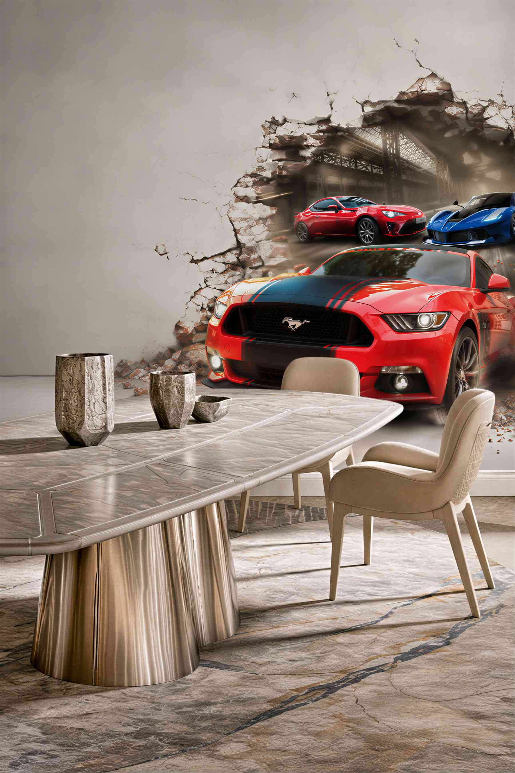 Fototapeta mustang czerwony na ścianie