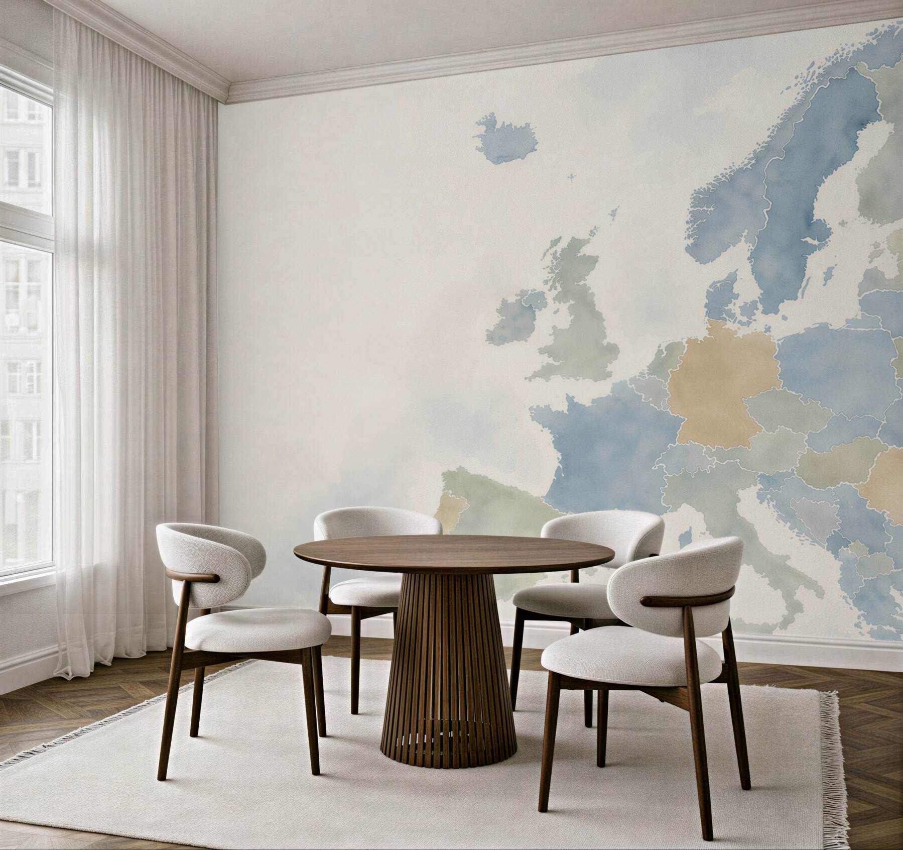 Fototapeta mapa europy z flagami krajów