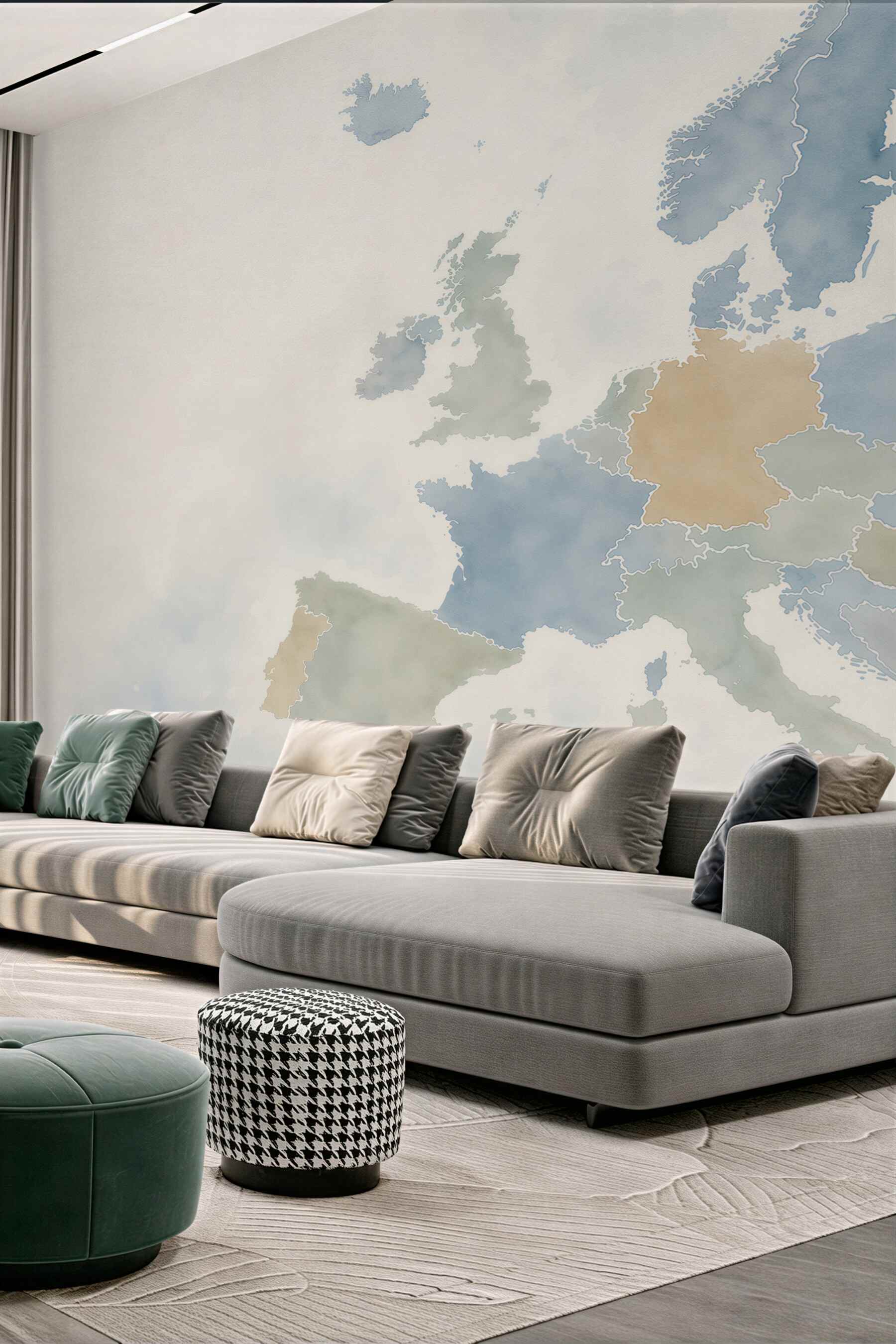 Fototapeta mapa europy z flagami krajów