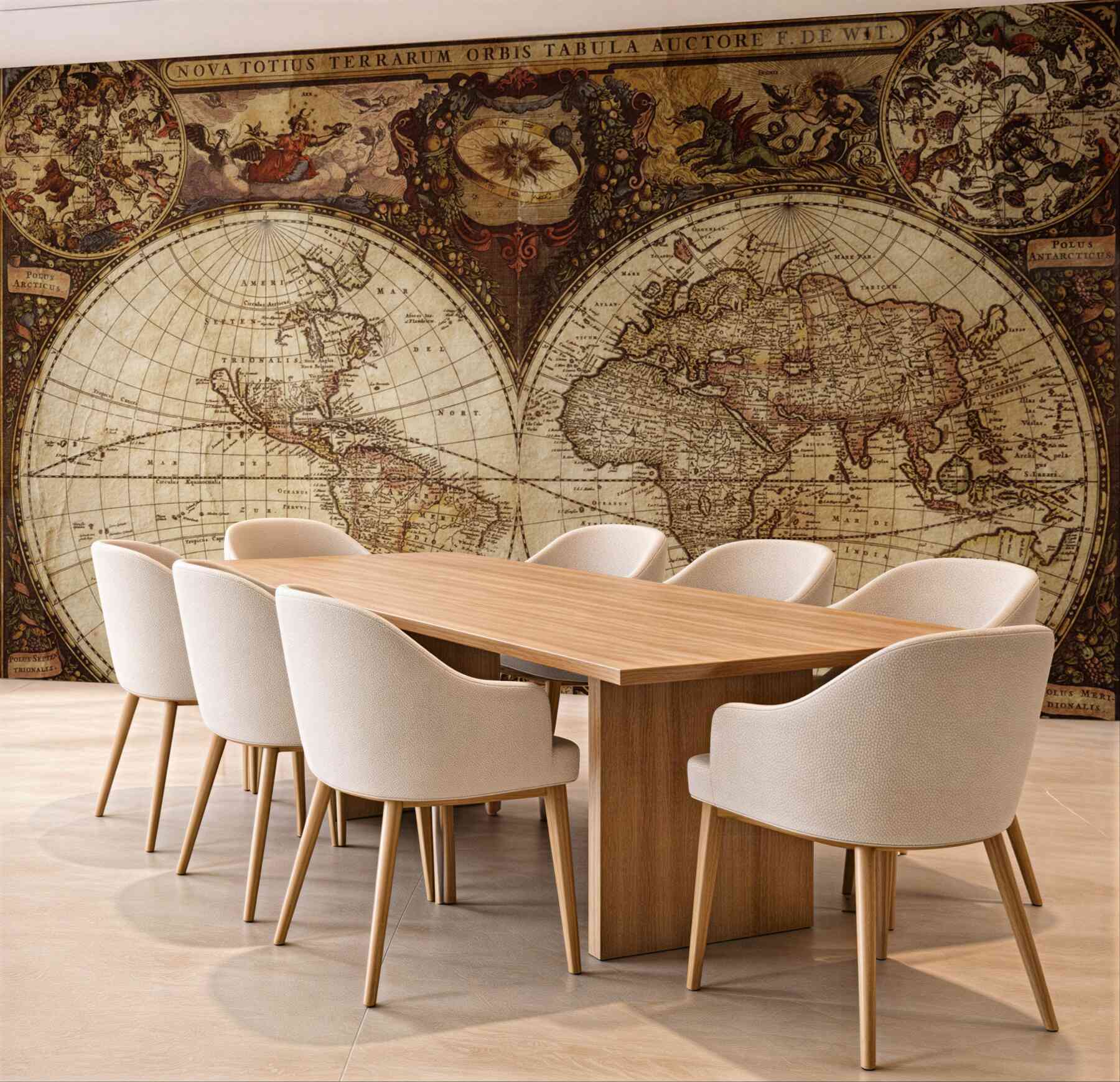 Fototapeta starożytna mapa geograficzna przedstawiona w postaci dwóch półkul