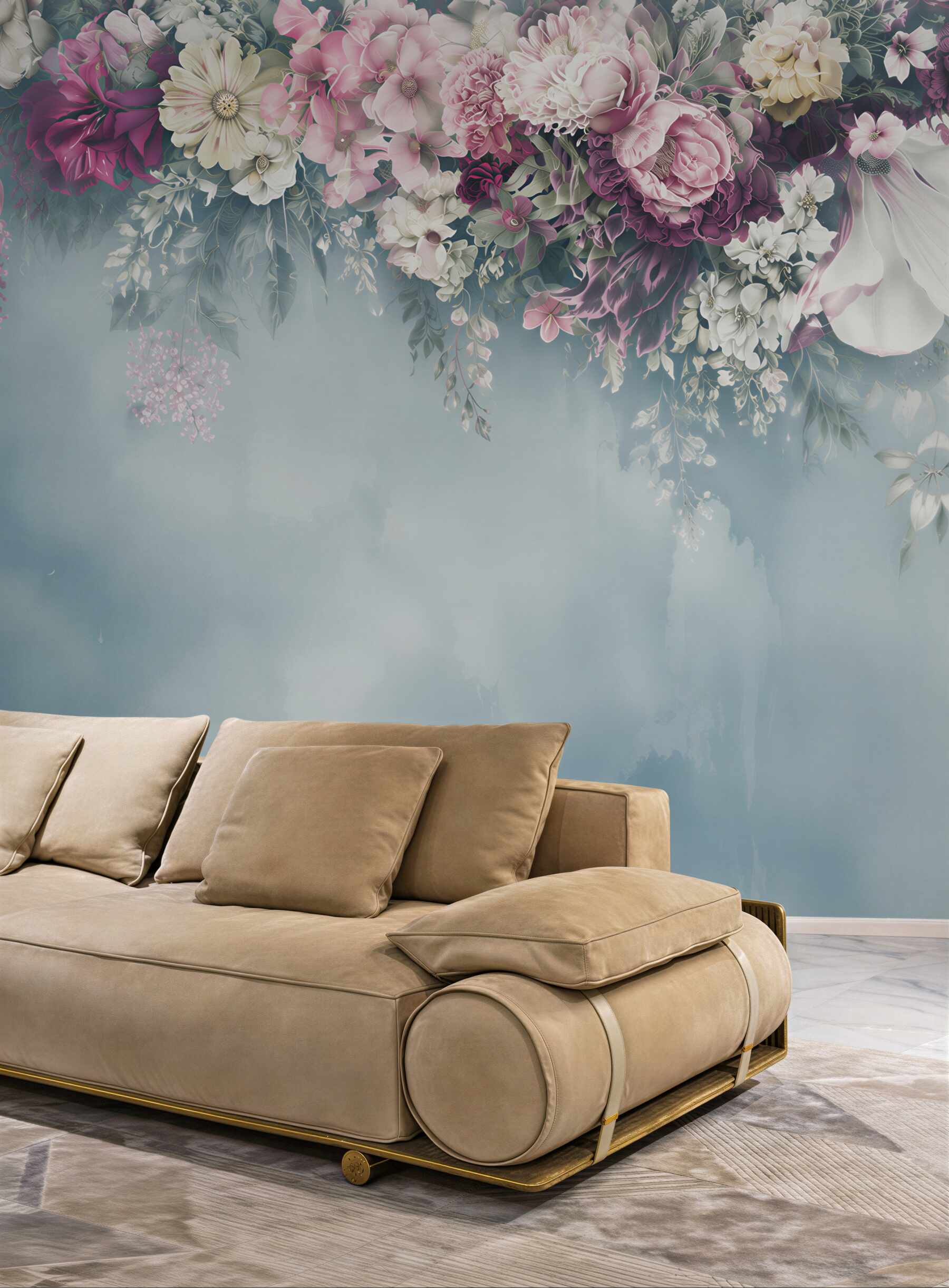 Fototapeta Ściana, sofa i niebieski odcień