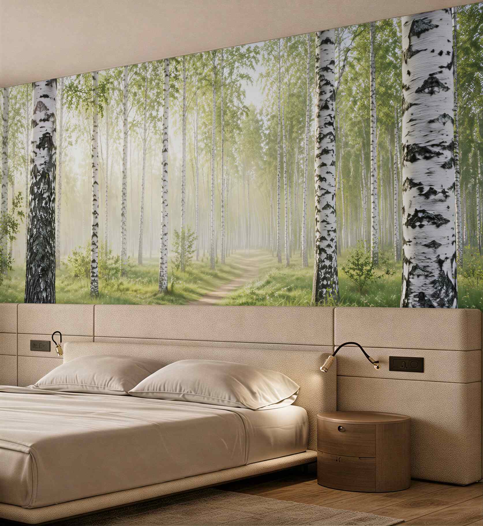 Fototapeta ścieżka wśród brzóz