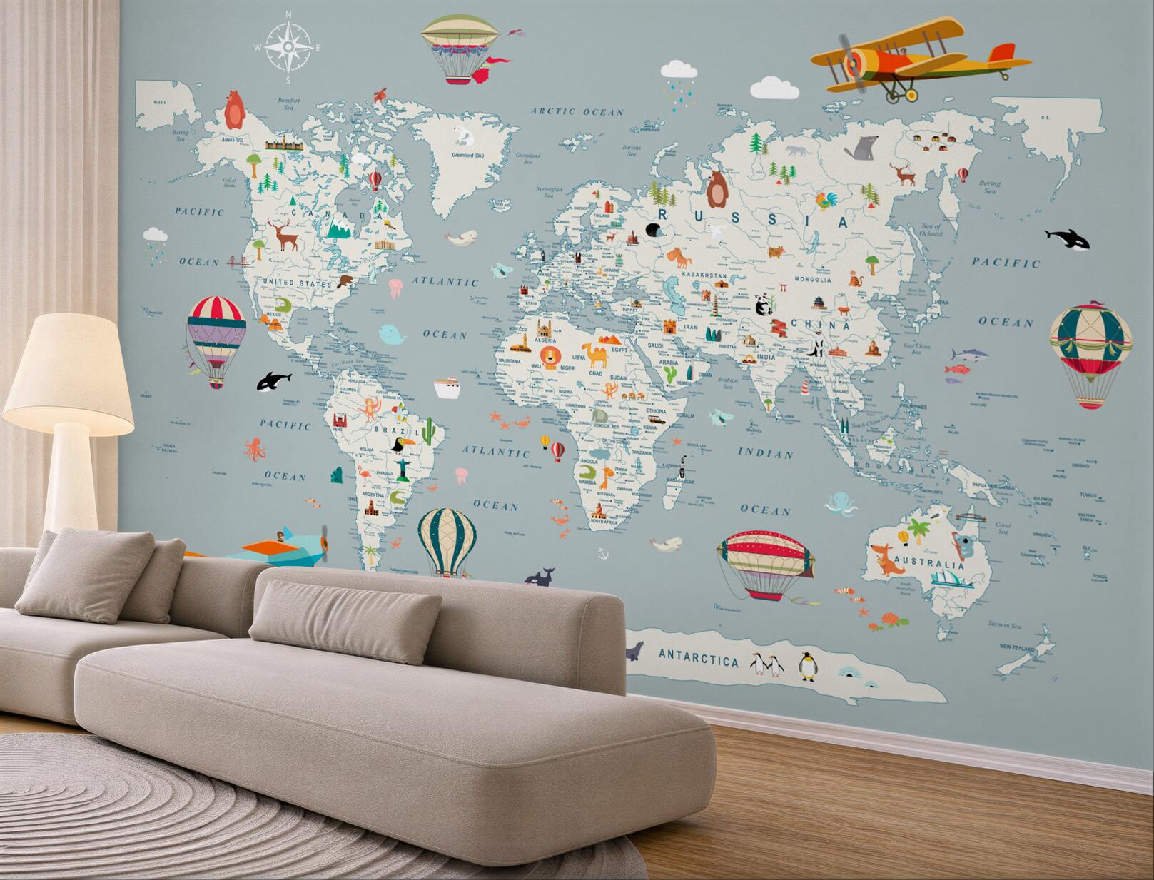 Fototapeta mapa świata i podróże lotnicze