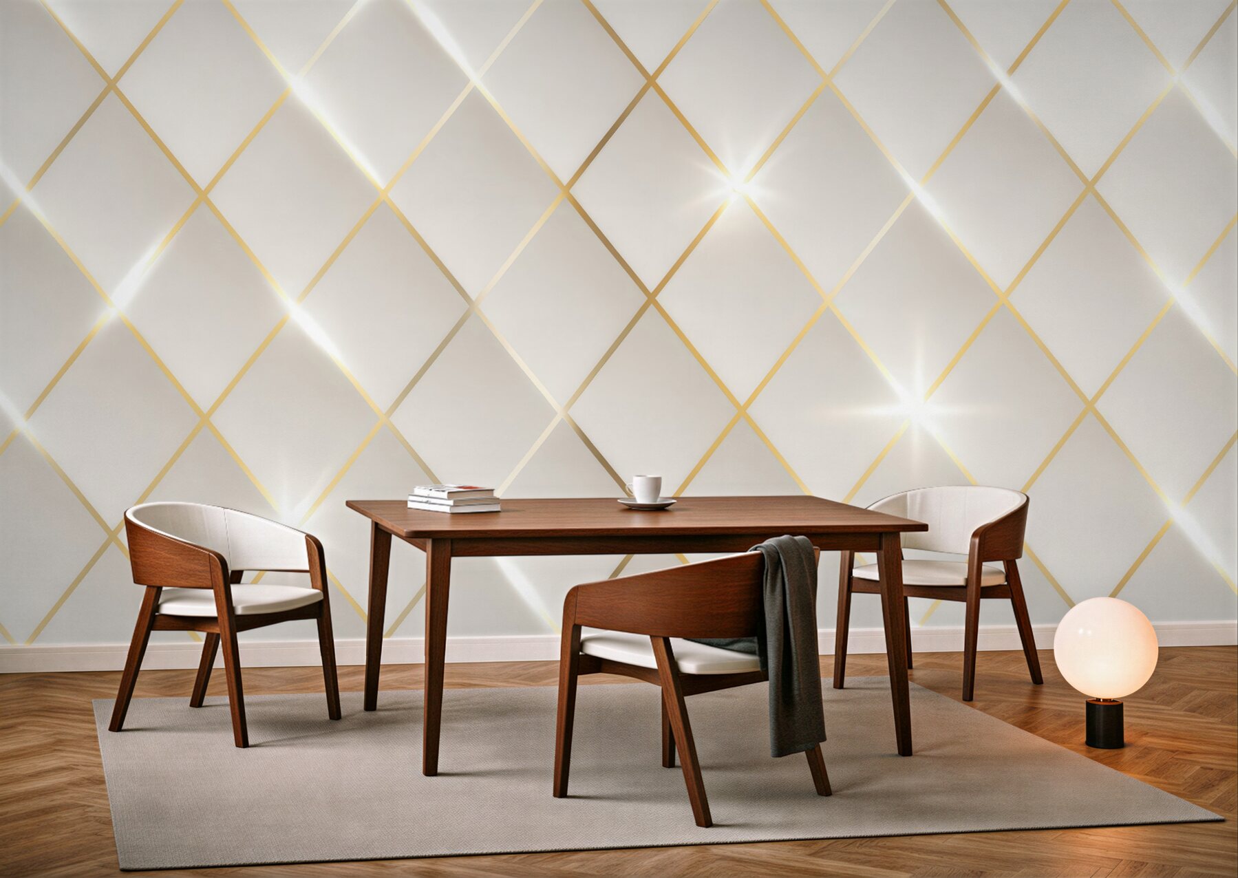 Fototapeta złota geometryczna elegancja z blaskiem