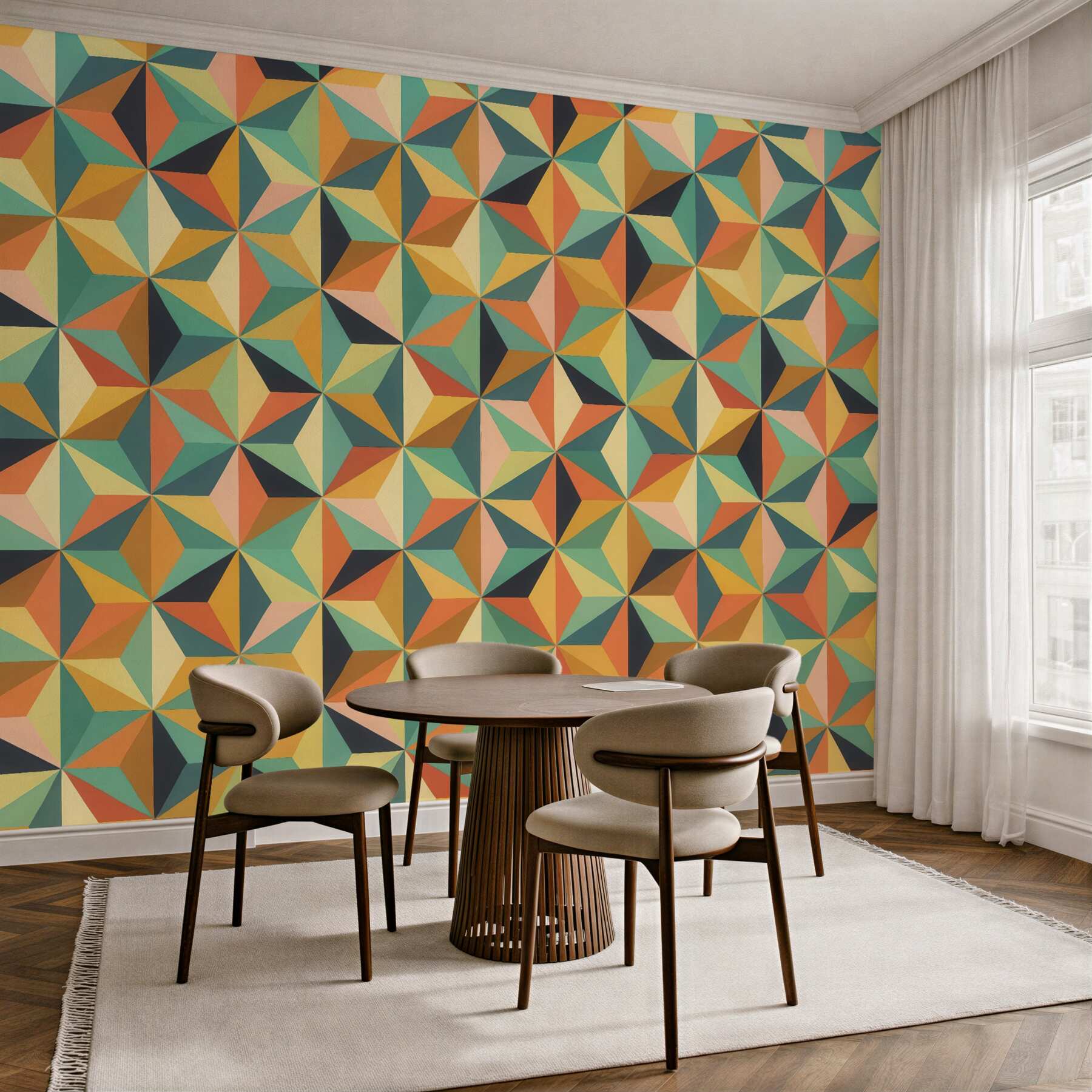 Fototapeta retro mozaika geometrycznych gwiazd