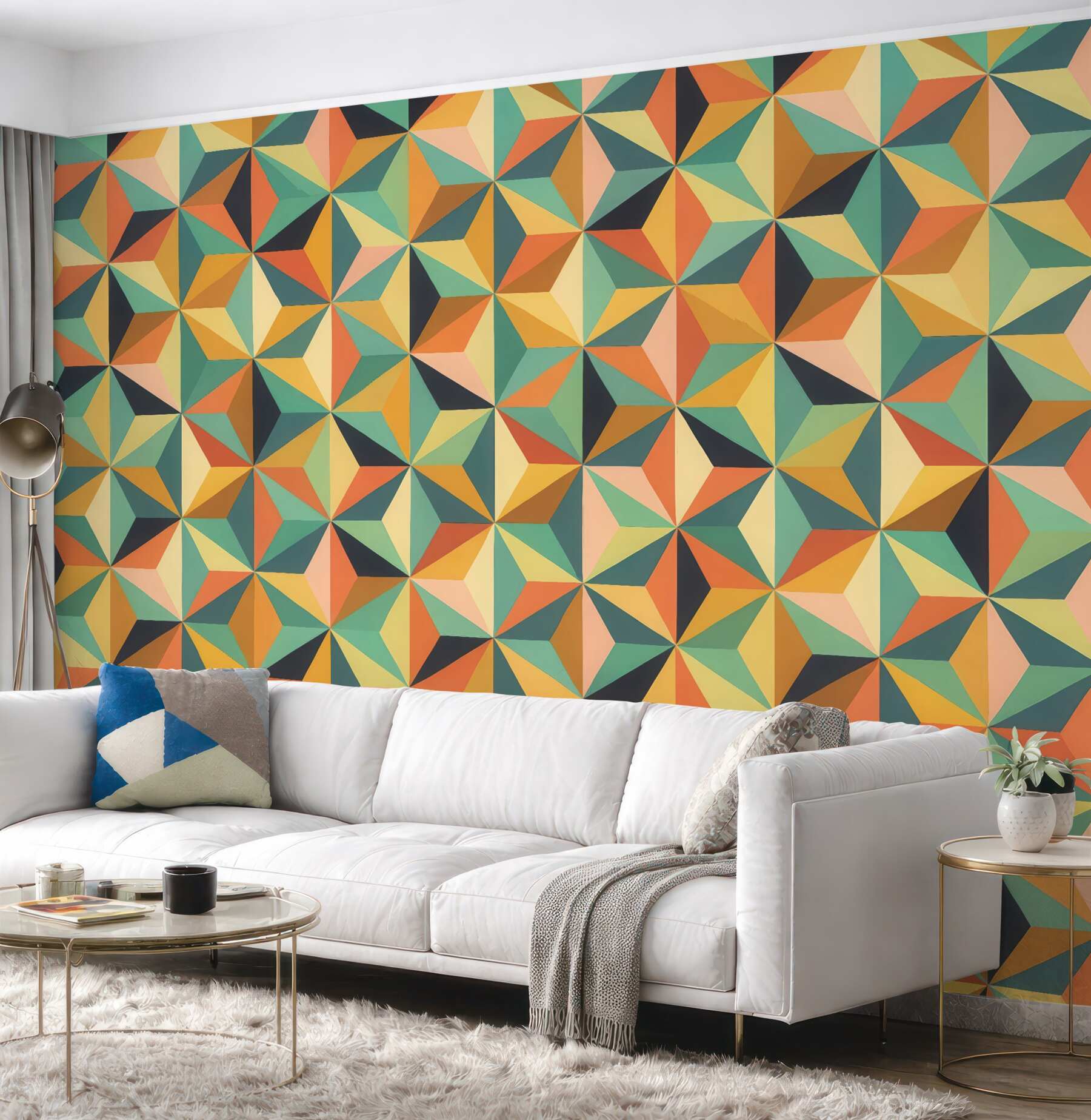 Fototapeta retro mozaika geometrycznych gwiazd