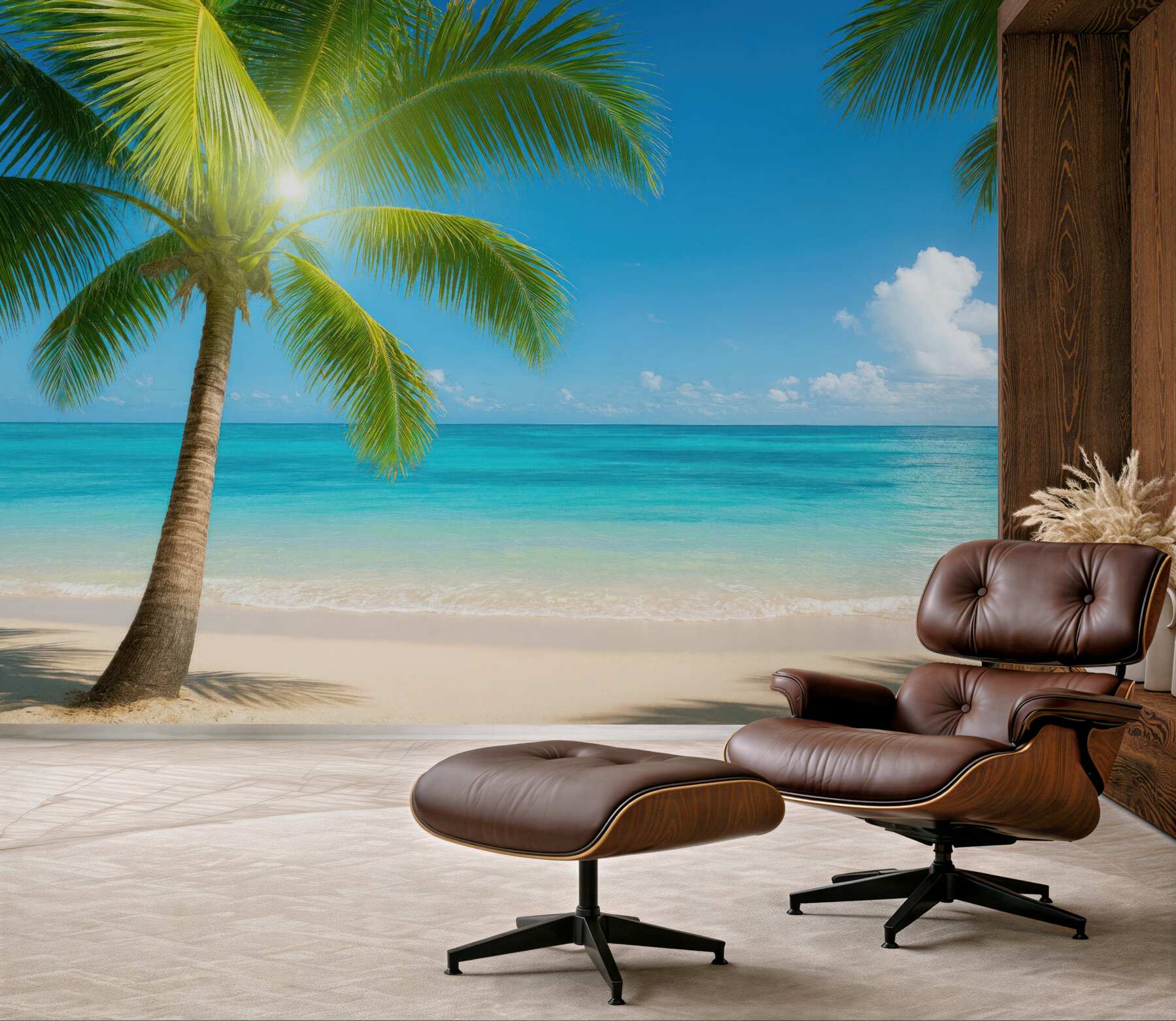 Fototapeta rajska plaża pod palmami