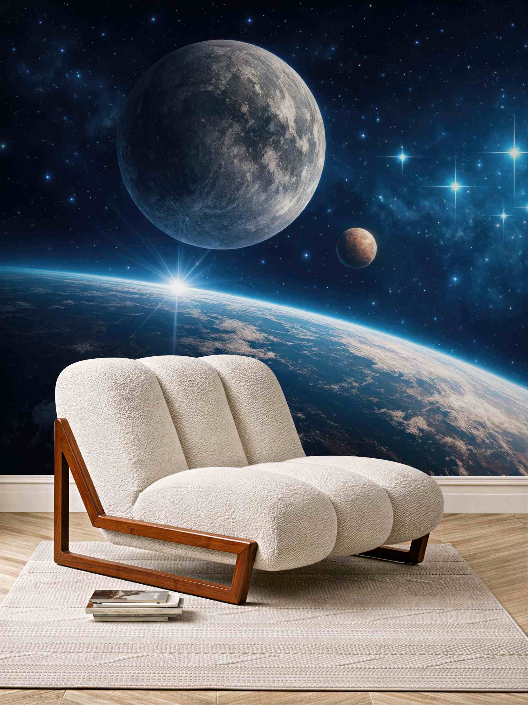 Fototapeta kosmiczny wschód nad planetarnym horyzontem