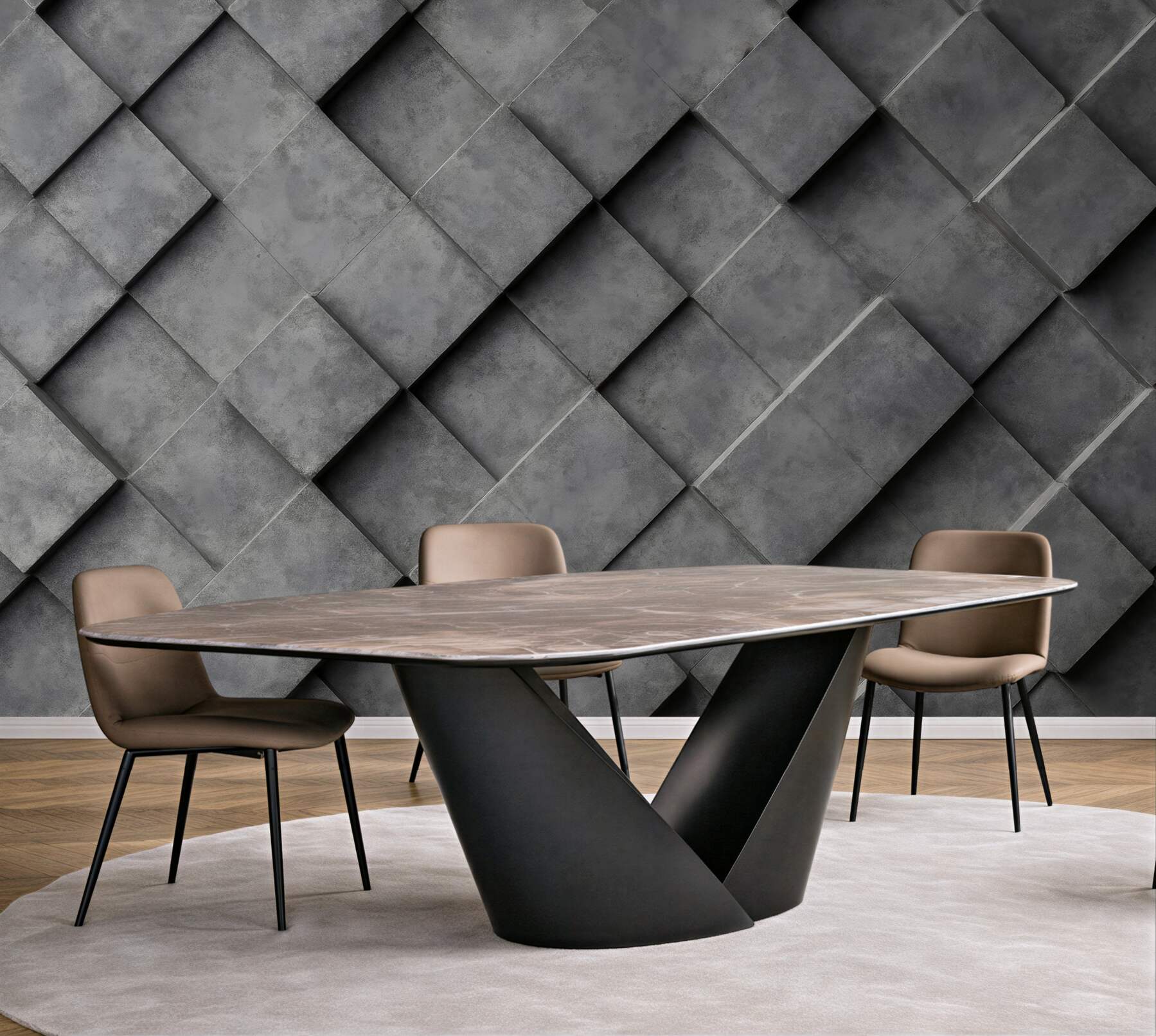 Fototapeta grafitowa geometryczna mozaika 3d