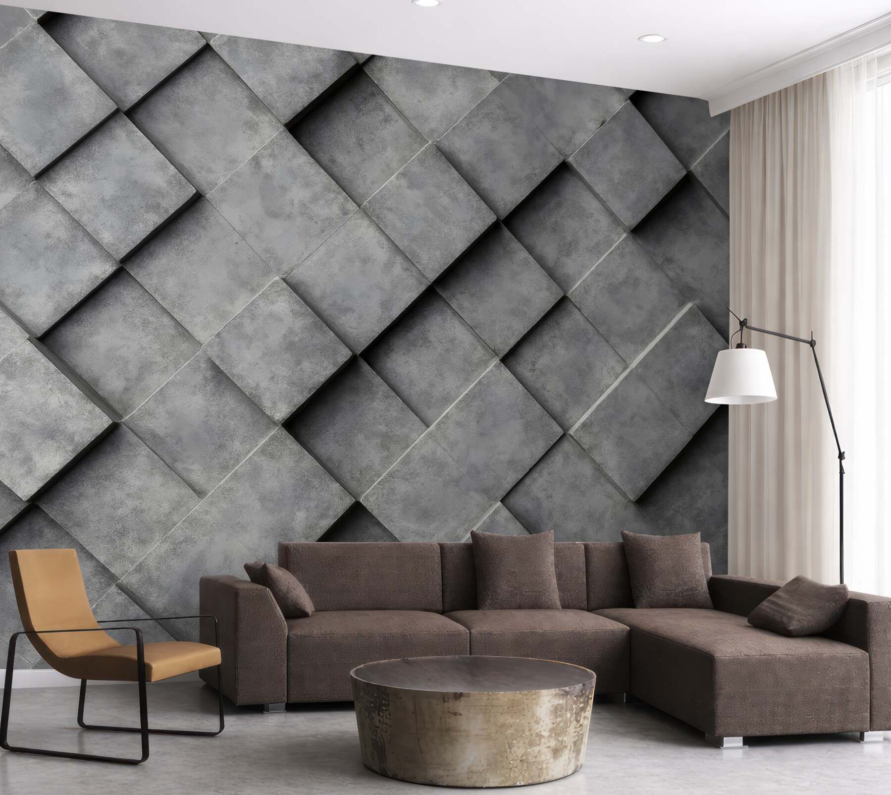 Fototapeta grafitowa geometryczna mozaika 3d