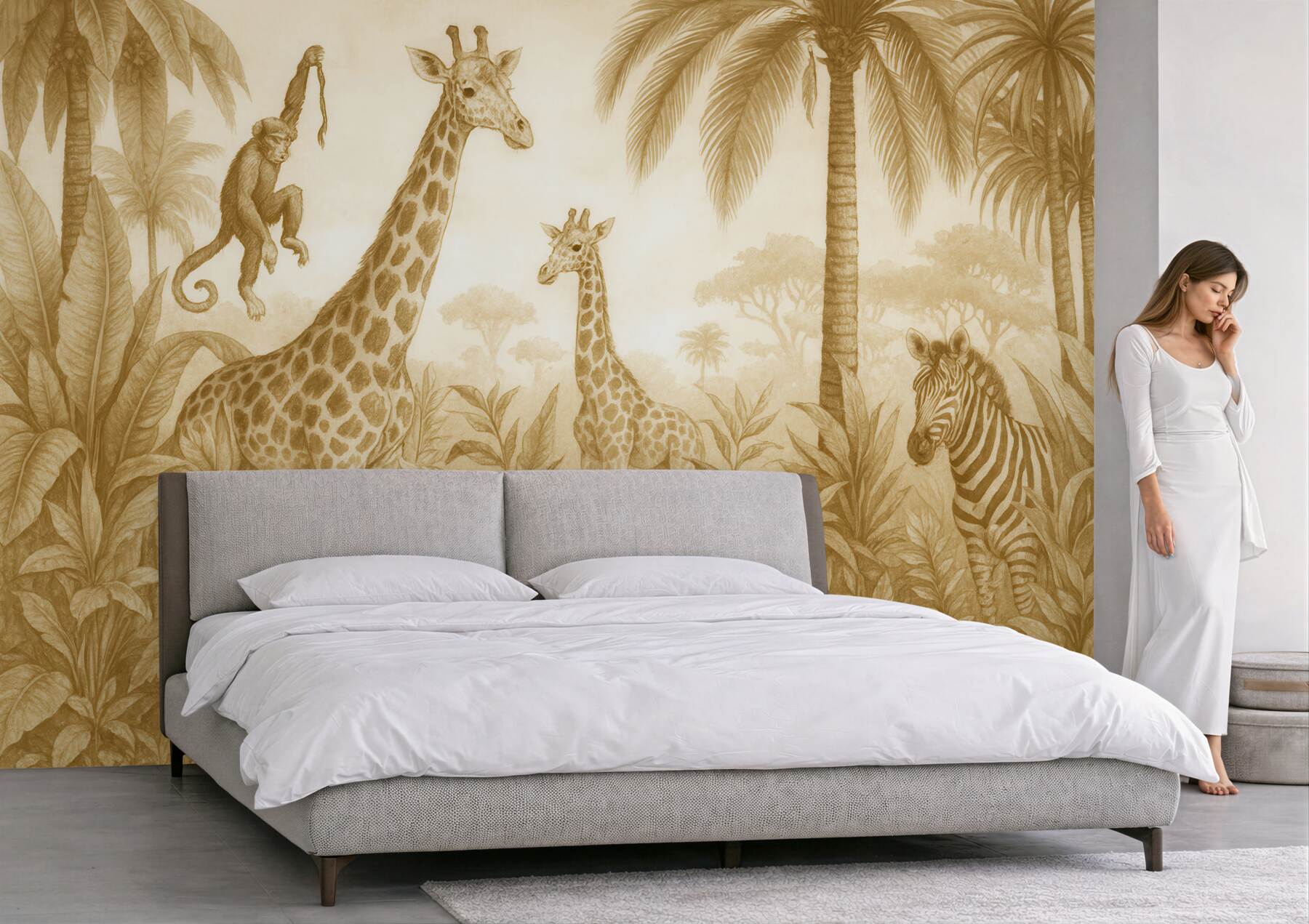 Fototapeta safari w sepiowej dżungli