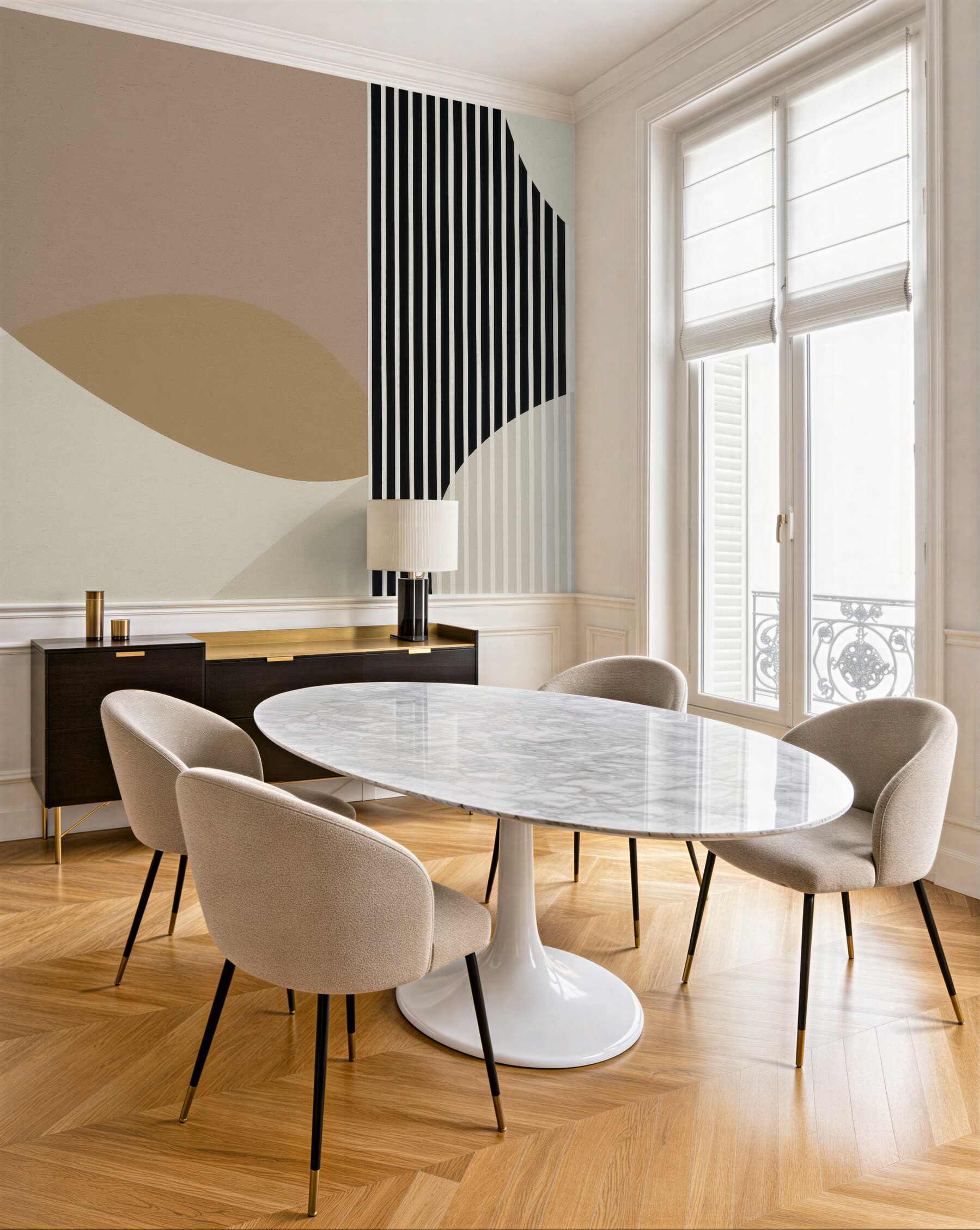 Fototapeta geometryczne łuki w stylu modernistycznym