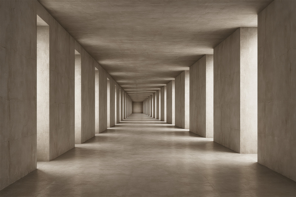 Fototapeta minimalistyczny korytarz z głębią perspektywy