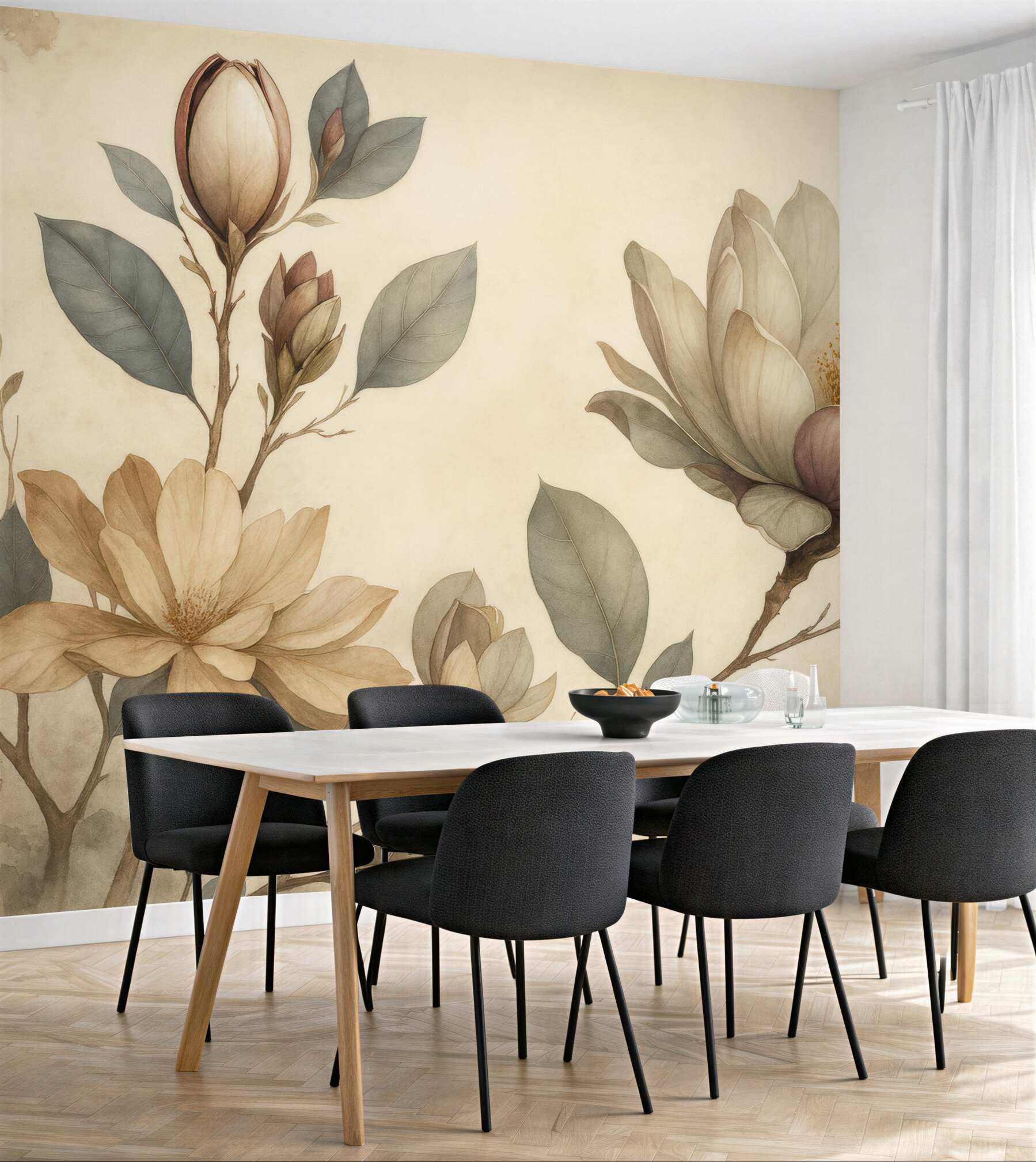 Fototapeta subtelne magnolie w stylu vintage