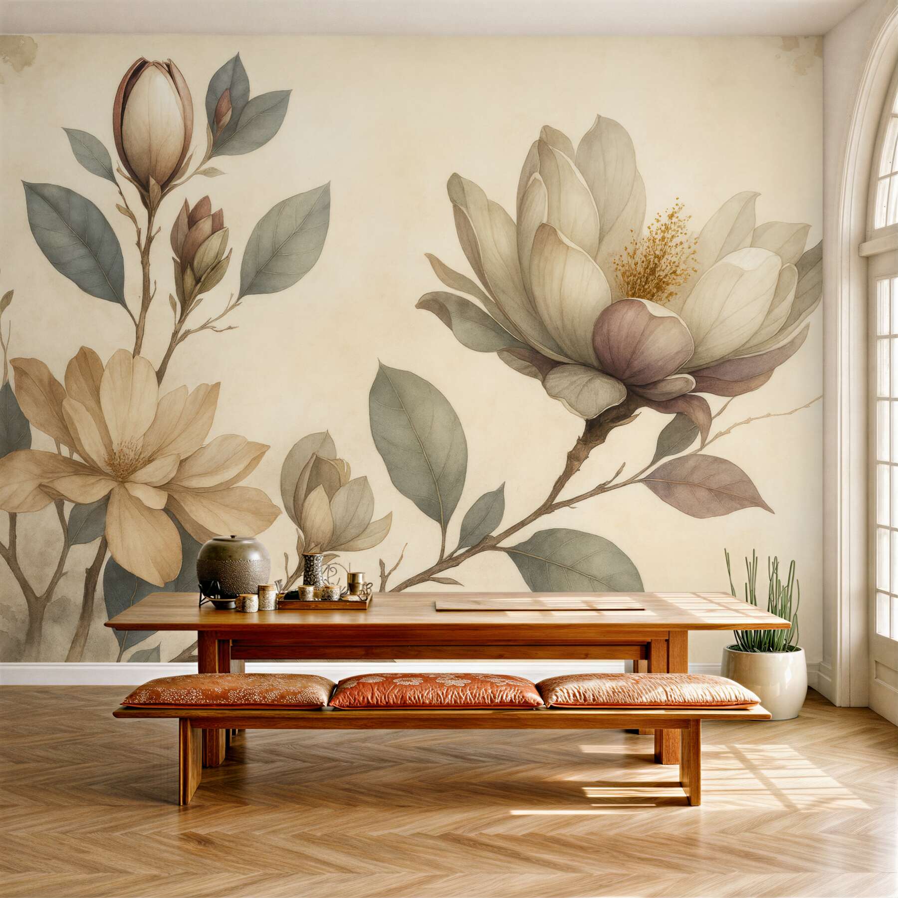 Fototapeta subtelne magnolie w stylu vintage