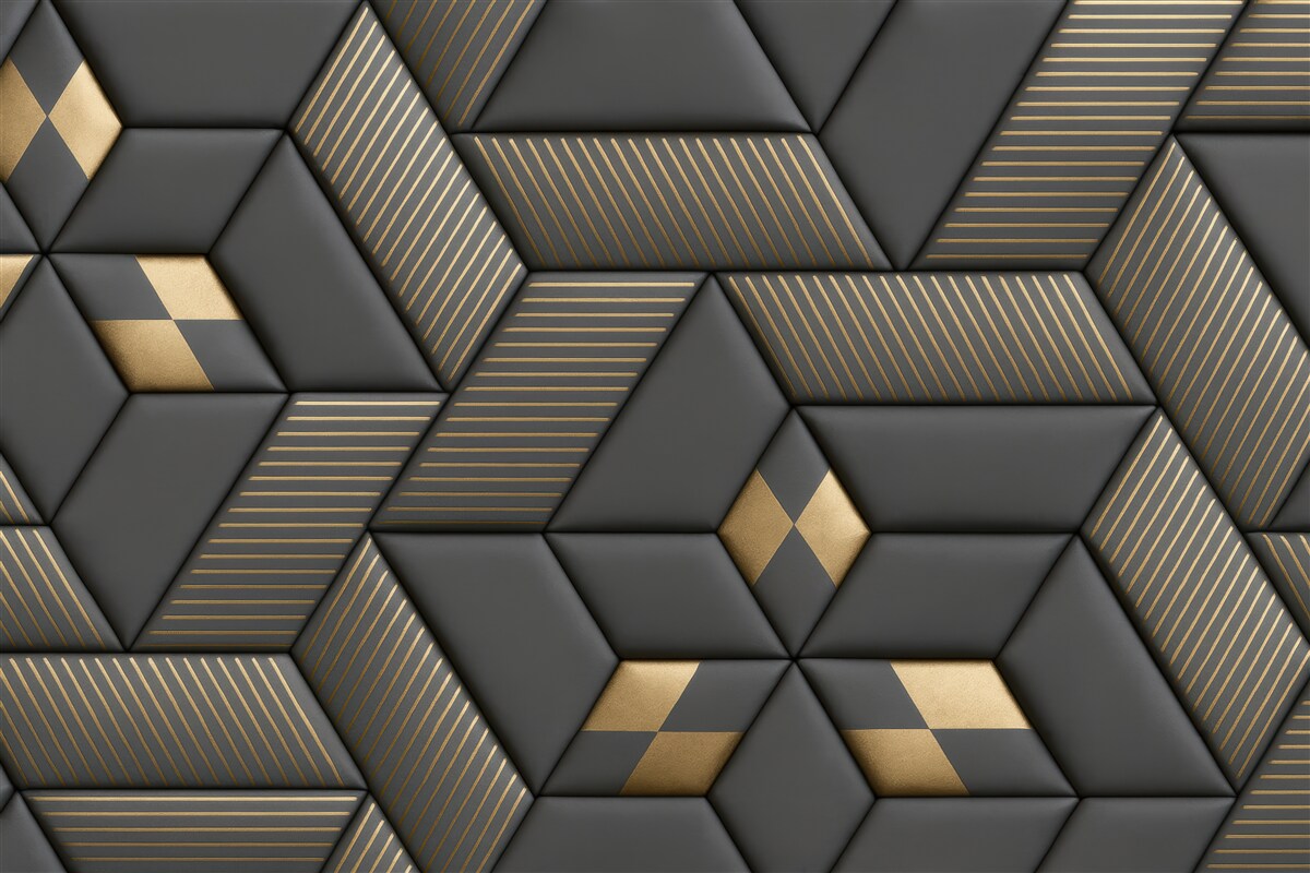 Fototapeta geometryczna elegancja w graficie i złocie