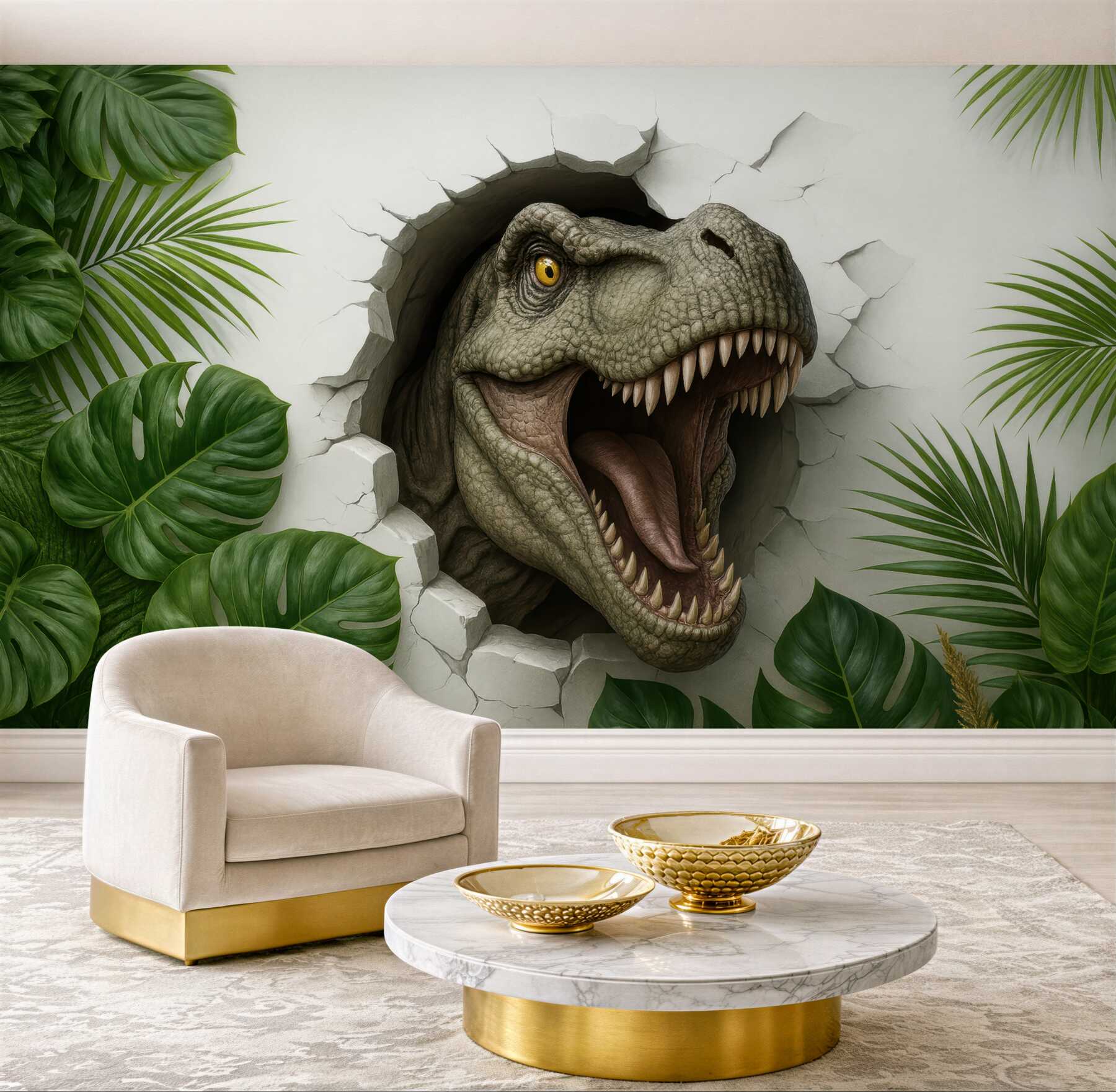 Fototapeta dinozaur w tropikalnej dżungli 3d