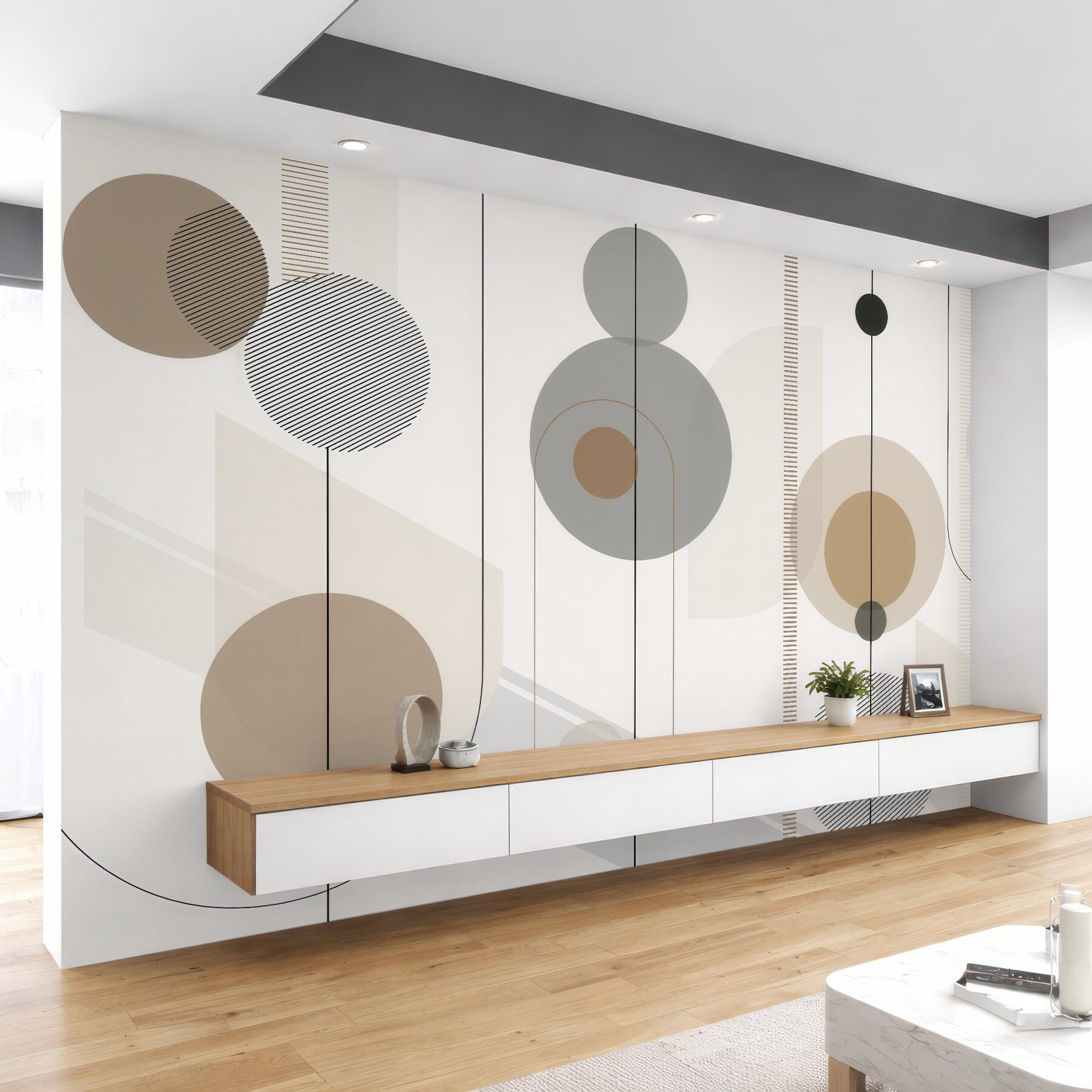 Fototapeta minimalistyczna geometria w beżowych tonach