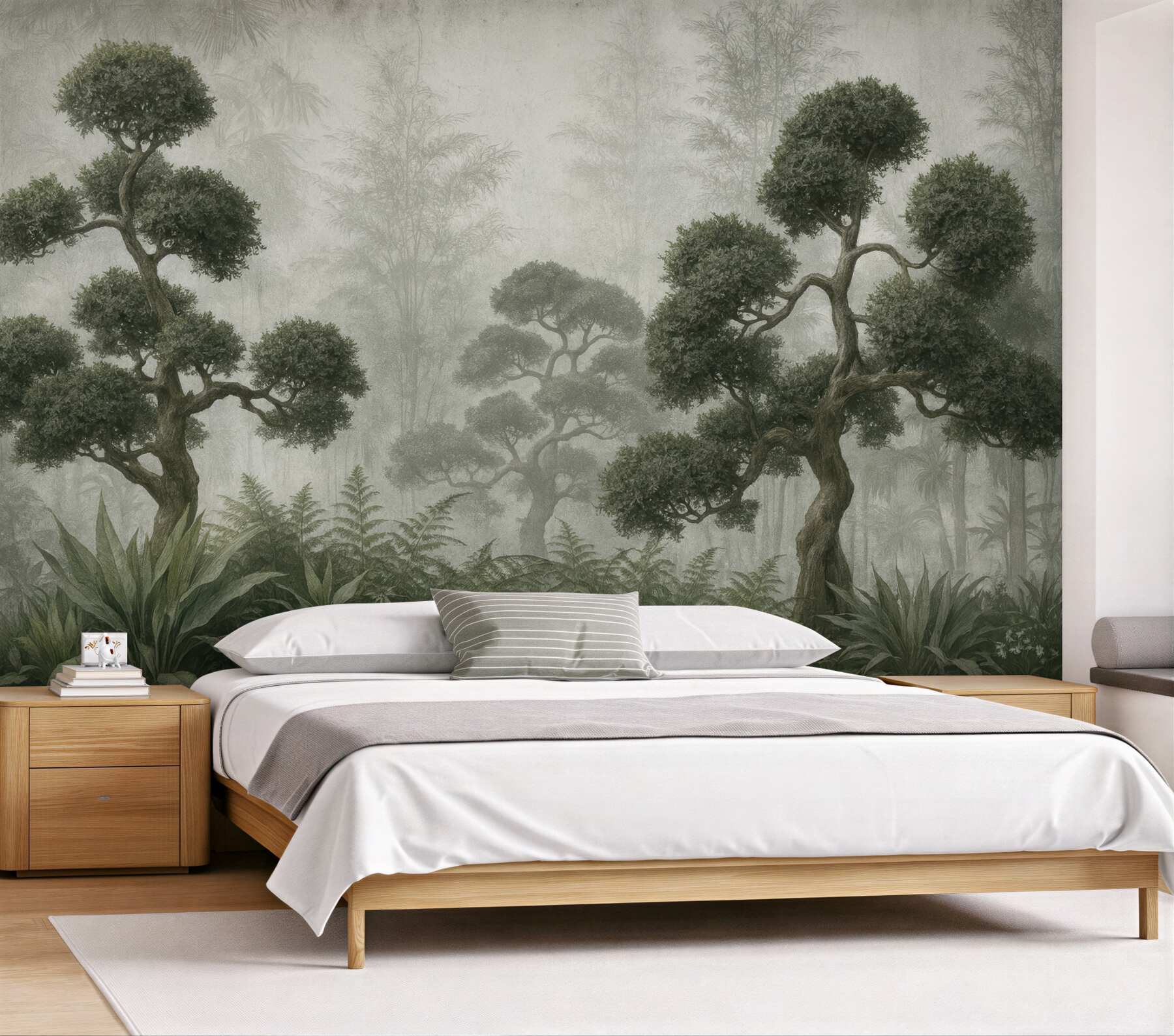 Fototapeta mroczny las bonsai we mgle