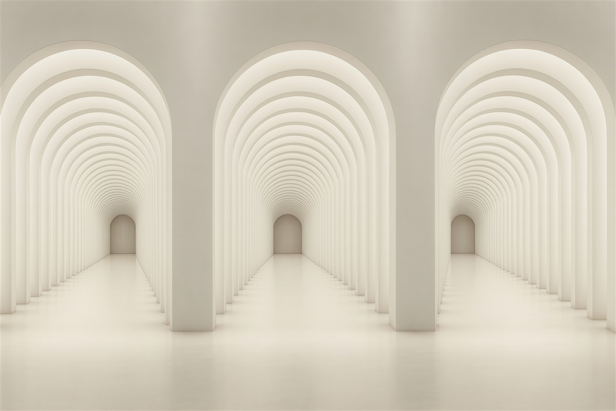 Fototapeta eleganckie białe arkady 3d