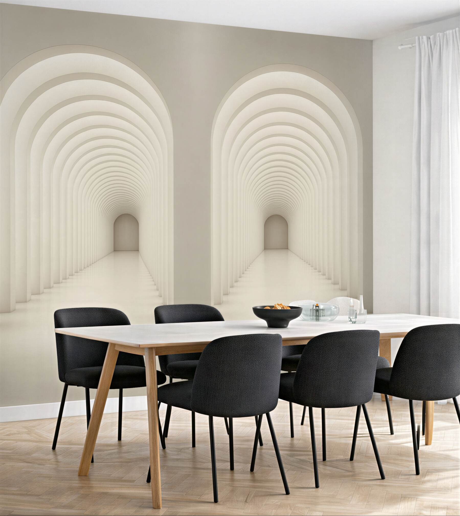 Fototapeta eleganckie białe arkady 3d