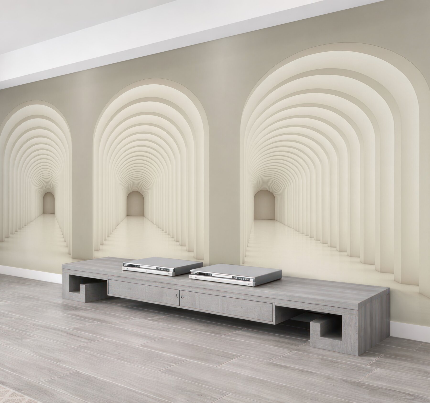 Fototapeta eleganckie białe arkady 3d