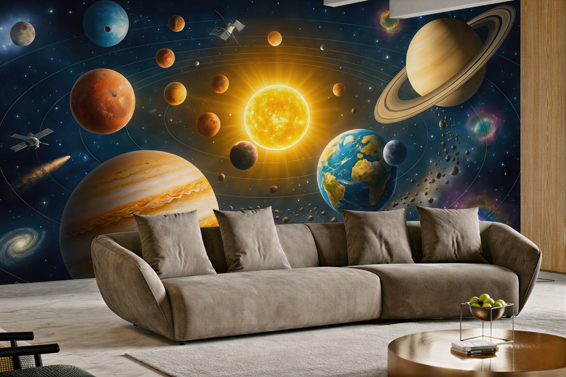 Fototapeta kolorowy układ planet kosmosu