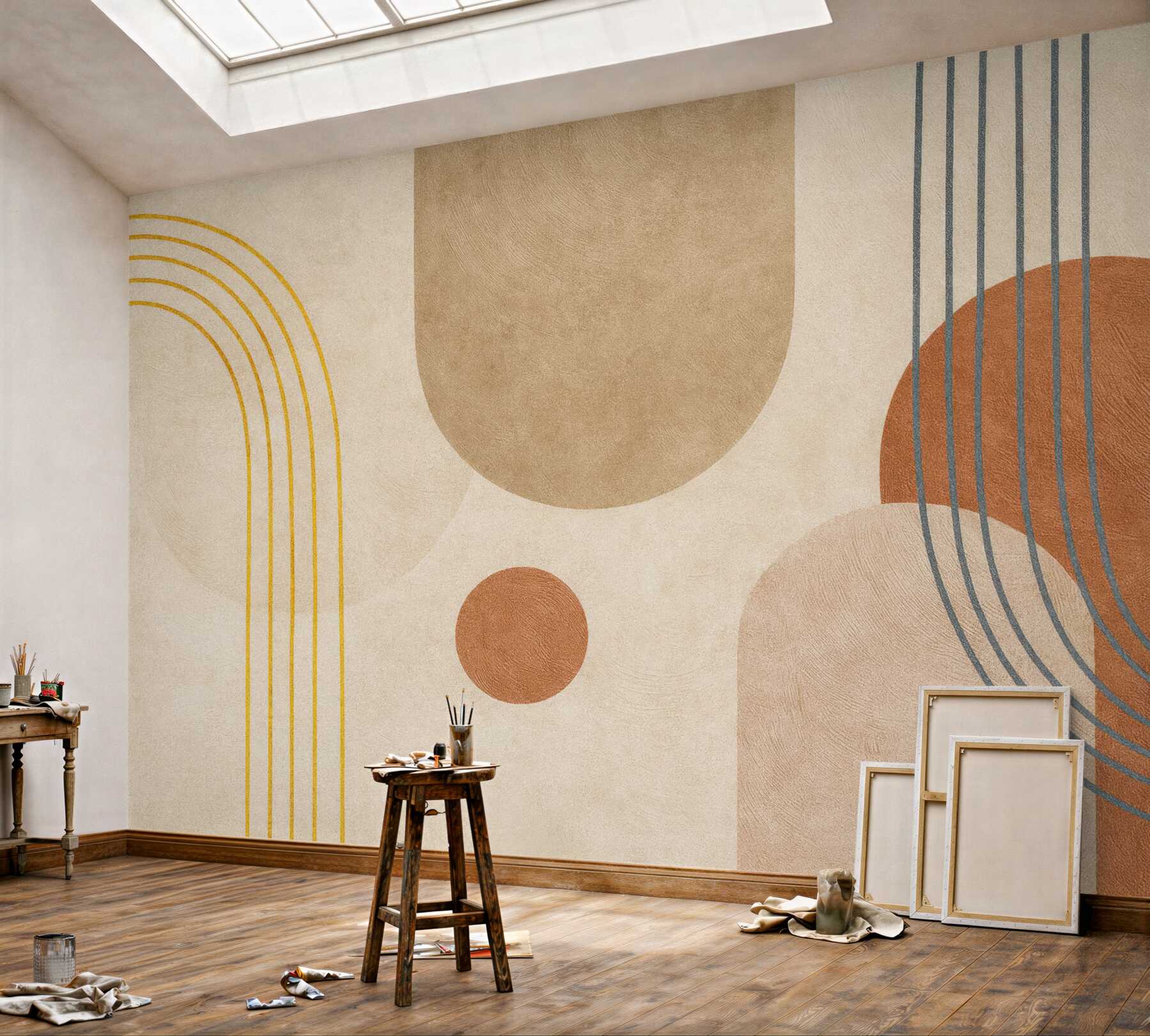 Fototapeta geometryczna harmonia w ciepłych tonach