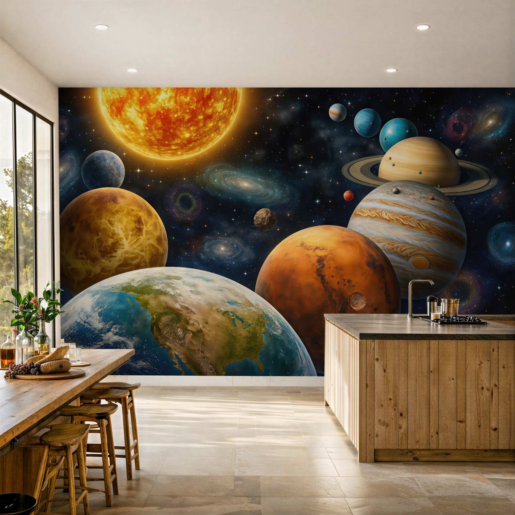 Fototapeta kosmiczny układ planet i gwiazd