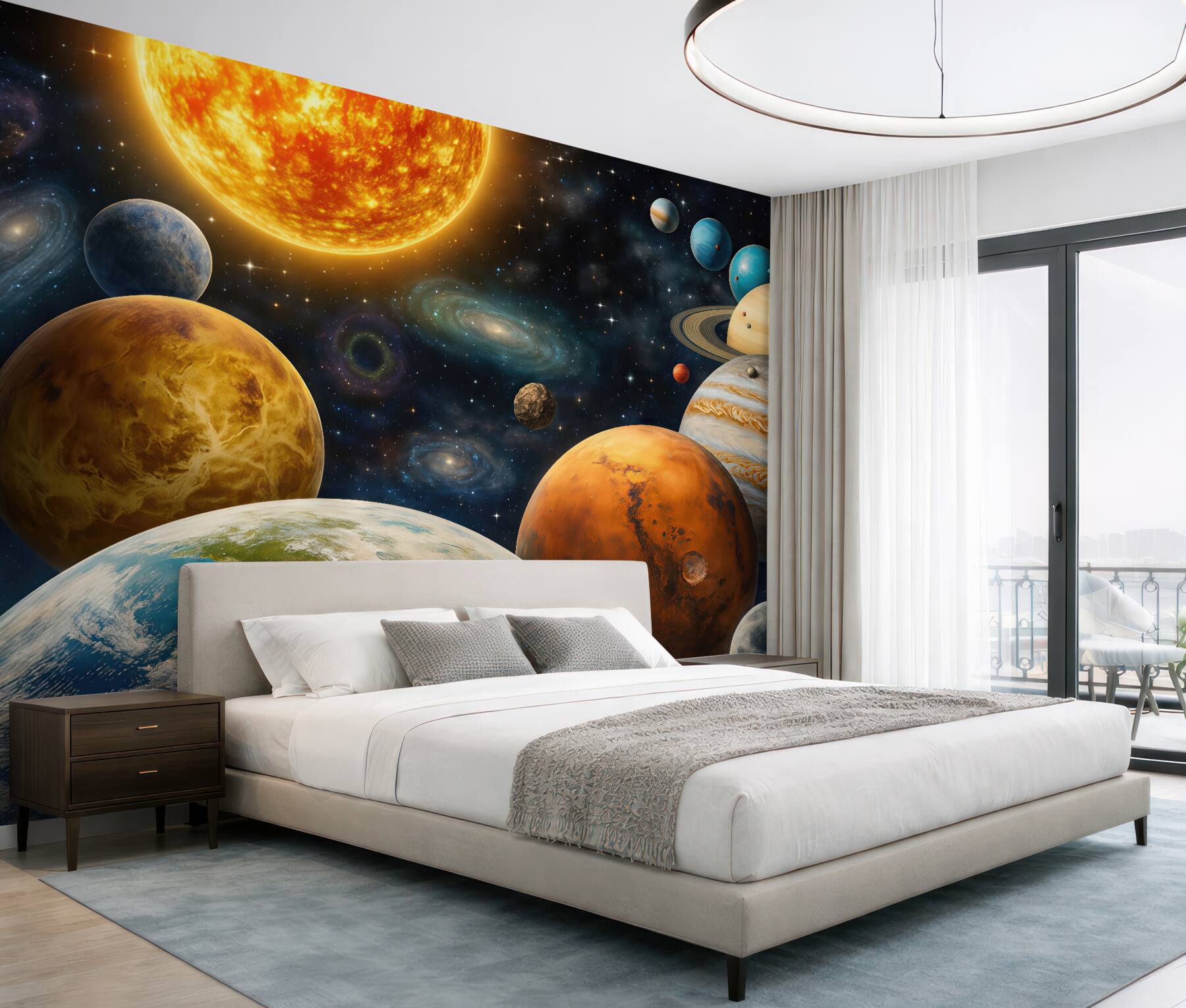Fototapeta kosmiczny układ planet i gwiazd