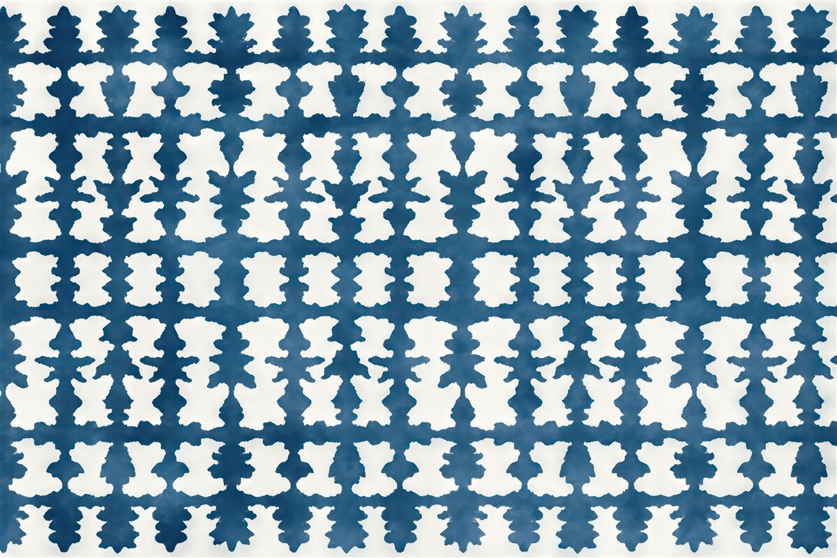 Fototapeta niebieski geometryczny wzór akwarelowy