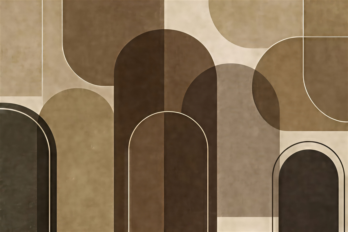 Fototapeta geometryczne łuki w ciepłych brązach