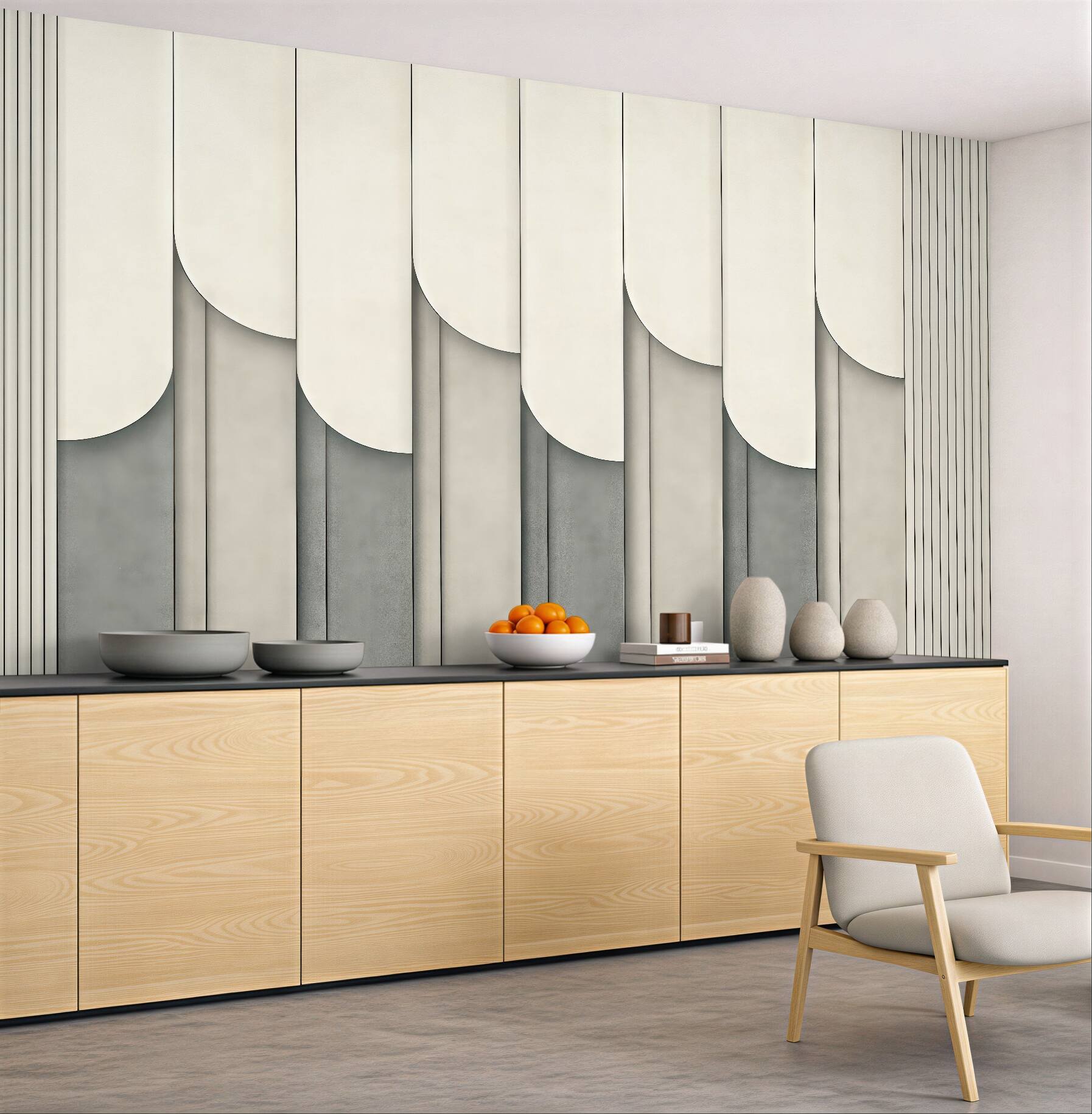 Fototapeta geometryczna elegancja w beżach i szarościach
