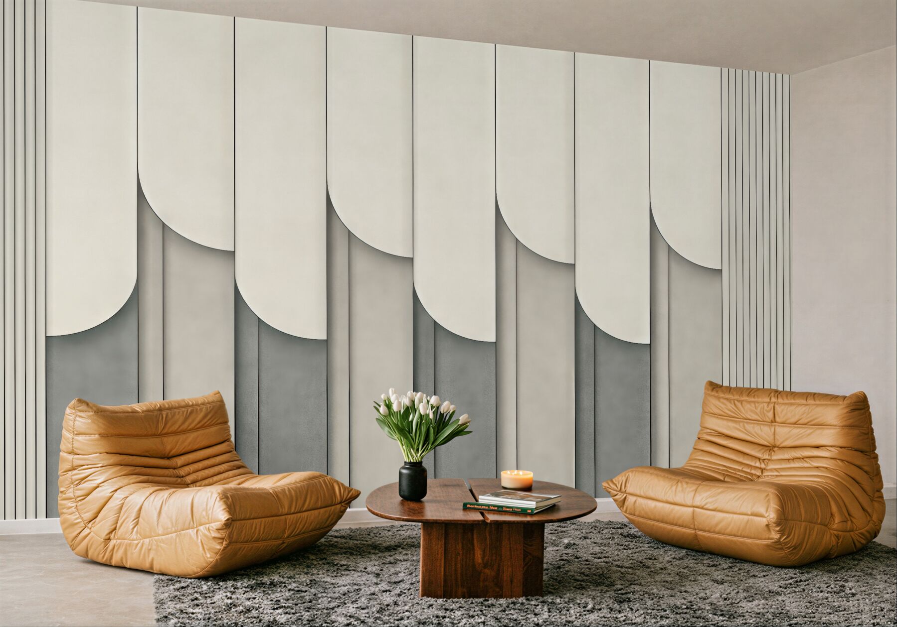 Fototapeta geometryczna elegancja w beżach i szarościach