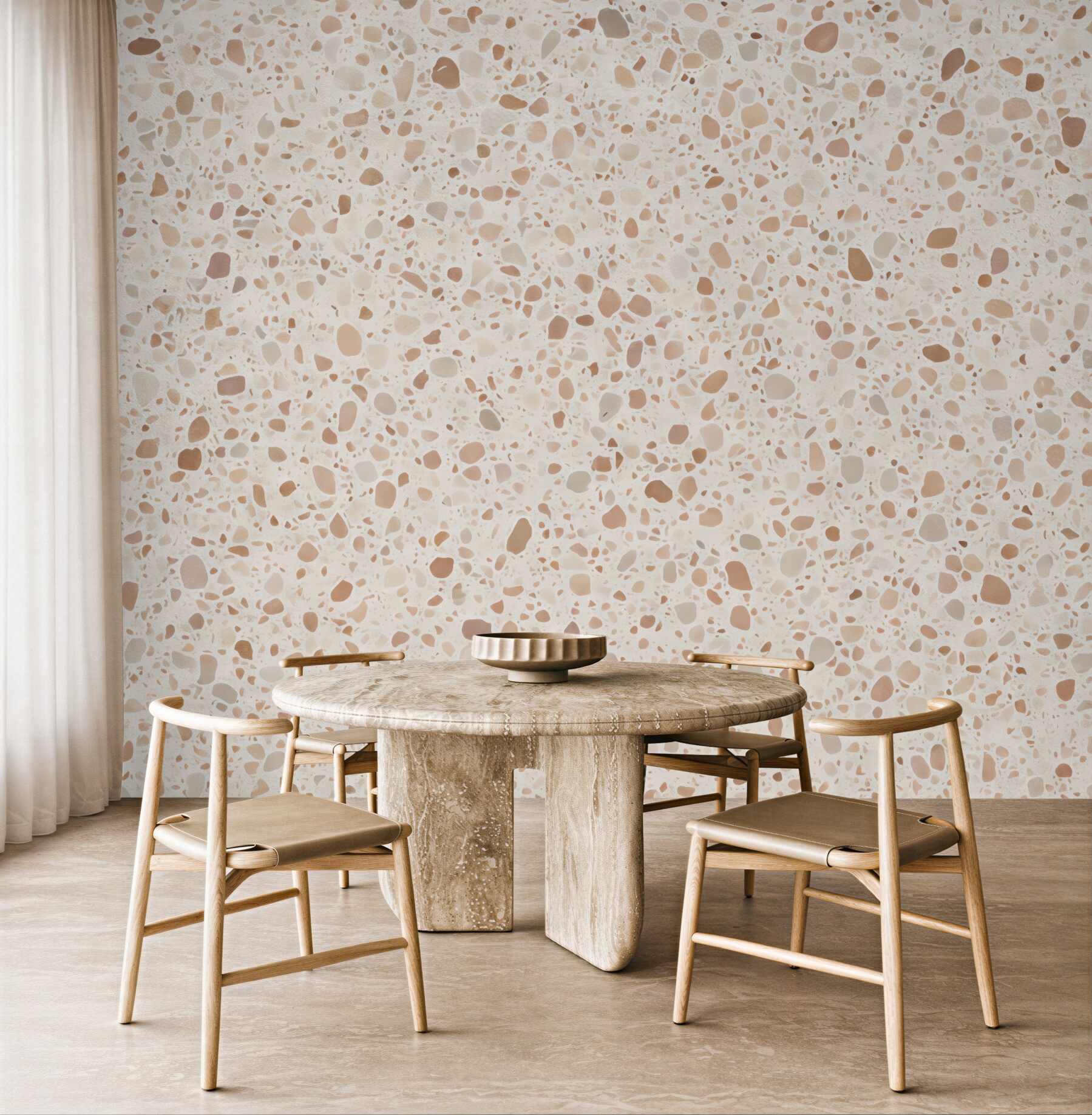 Fototapeta beżowe terrazzo w ciepłym klimacie