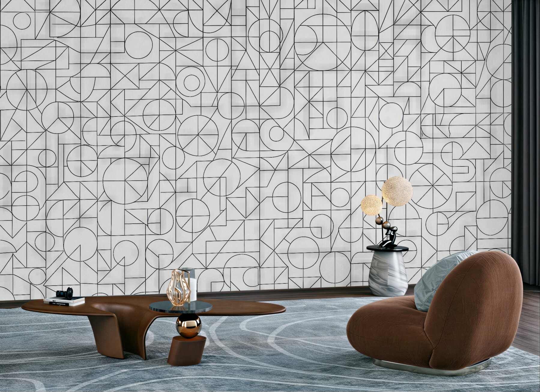 Fototapeta subtelna geometryczna mozaika w minimalistycznym stylu