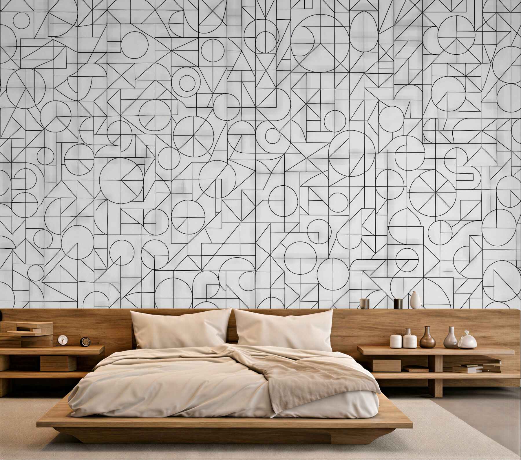 Fototapeta subtelna geometryczna mozaika w minimalistycznym stylu