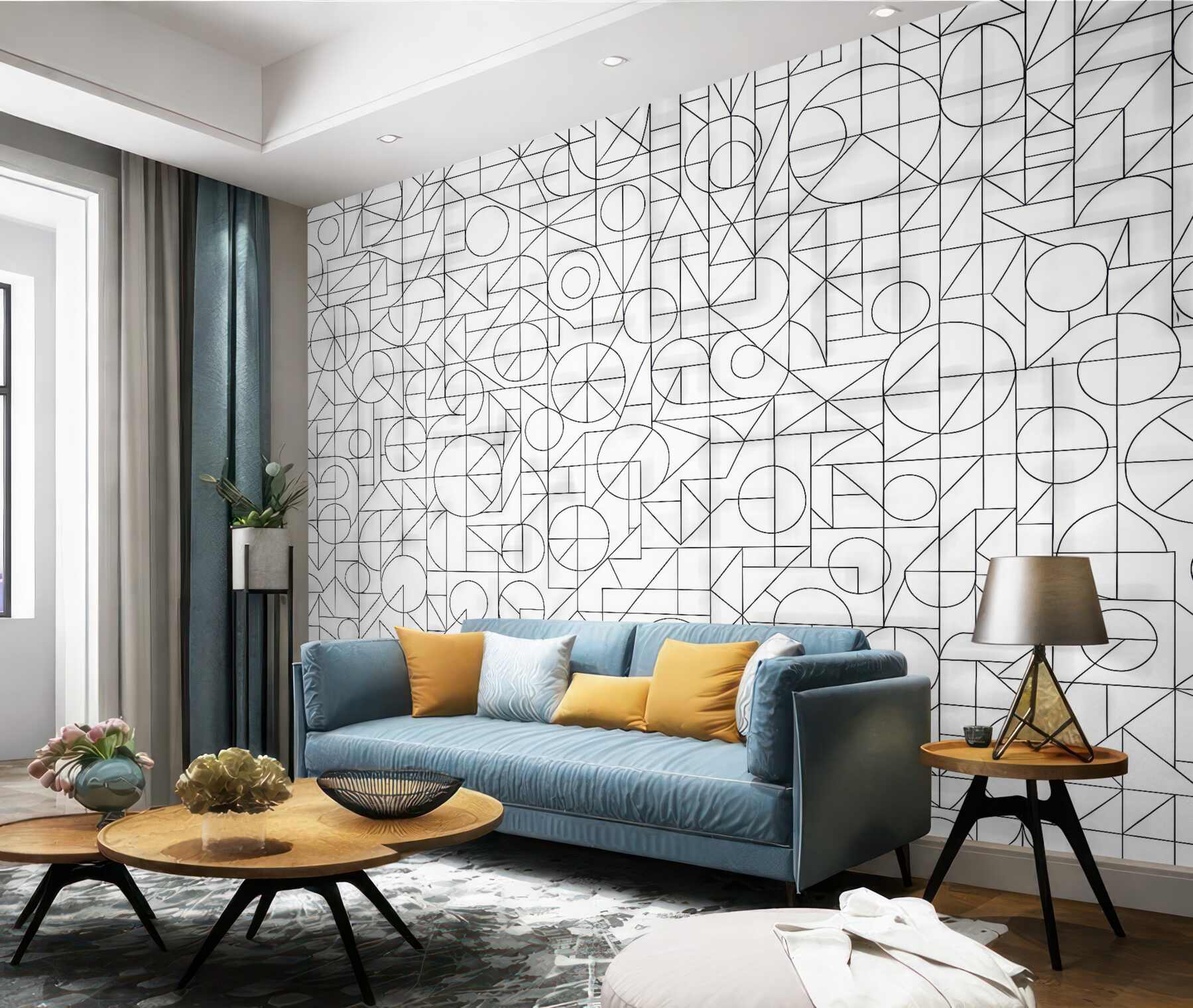 Fototapeta subtelna geometryczna mozaika w minimalistycznym stylu