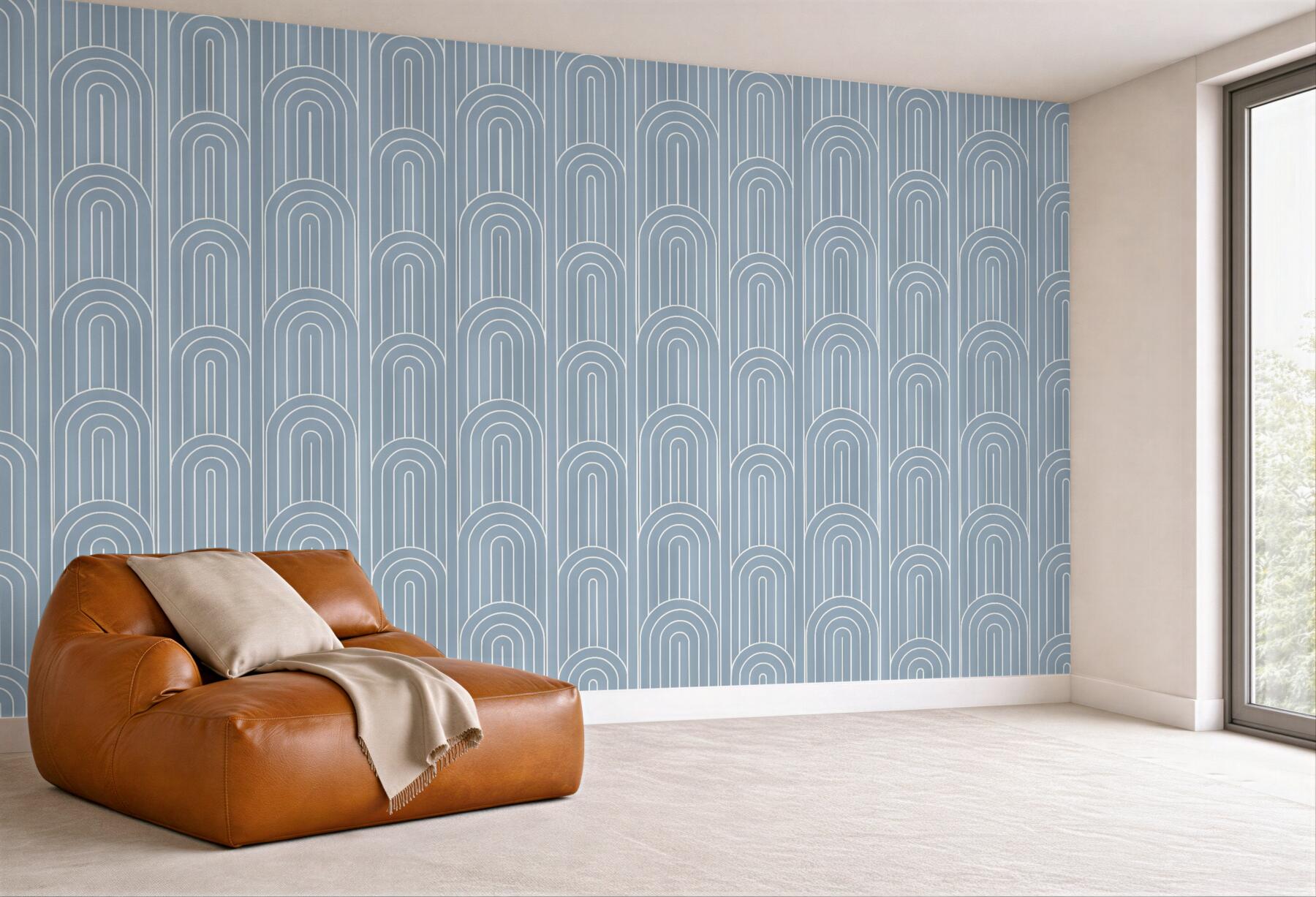Fototapeta błękitne łuki w stylu art déco