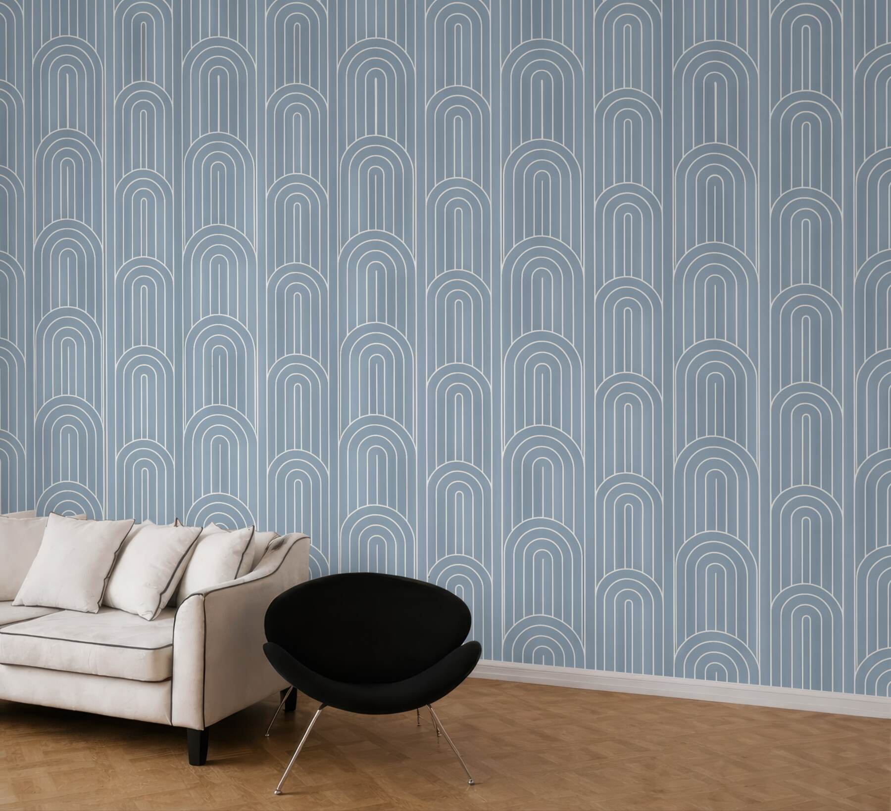 Fototapeta błękitne łuki w stylu art déco