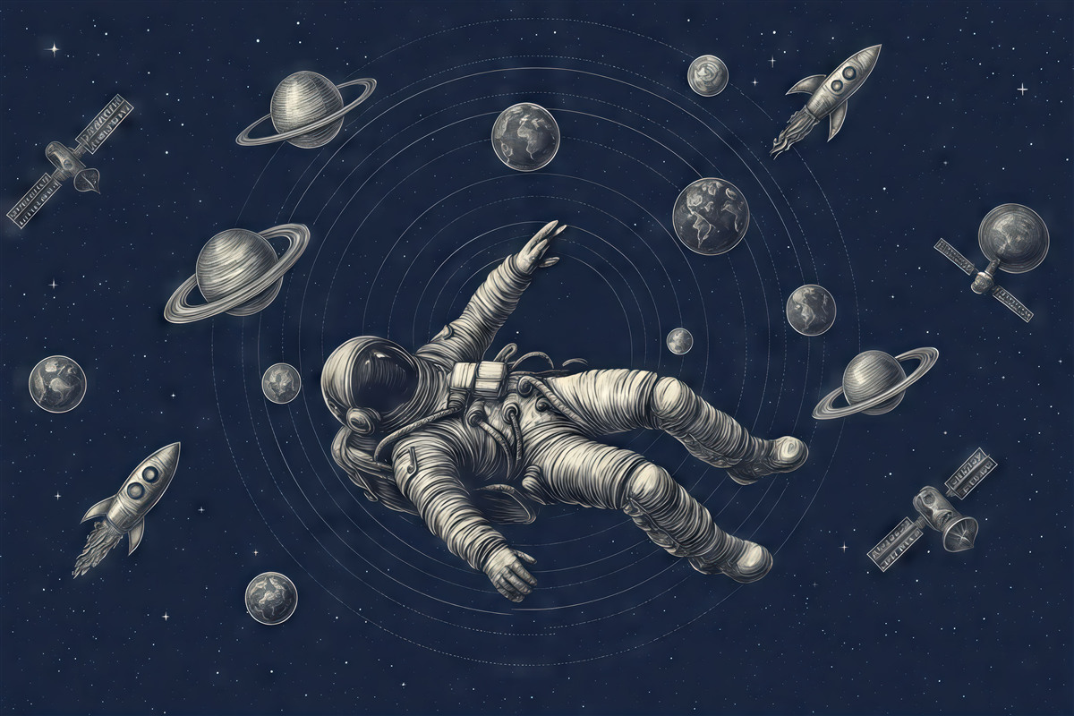 Fototapeta astronauta w kosmicznej otchłani