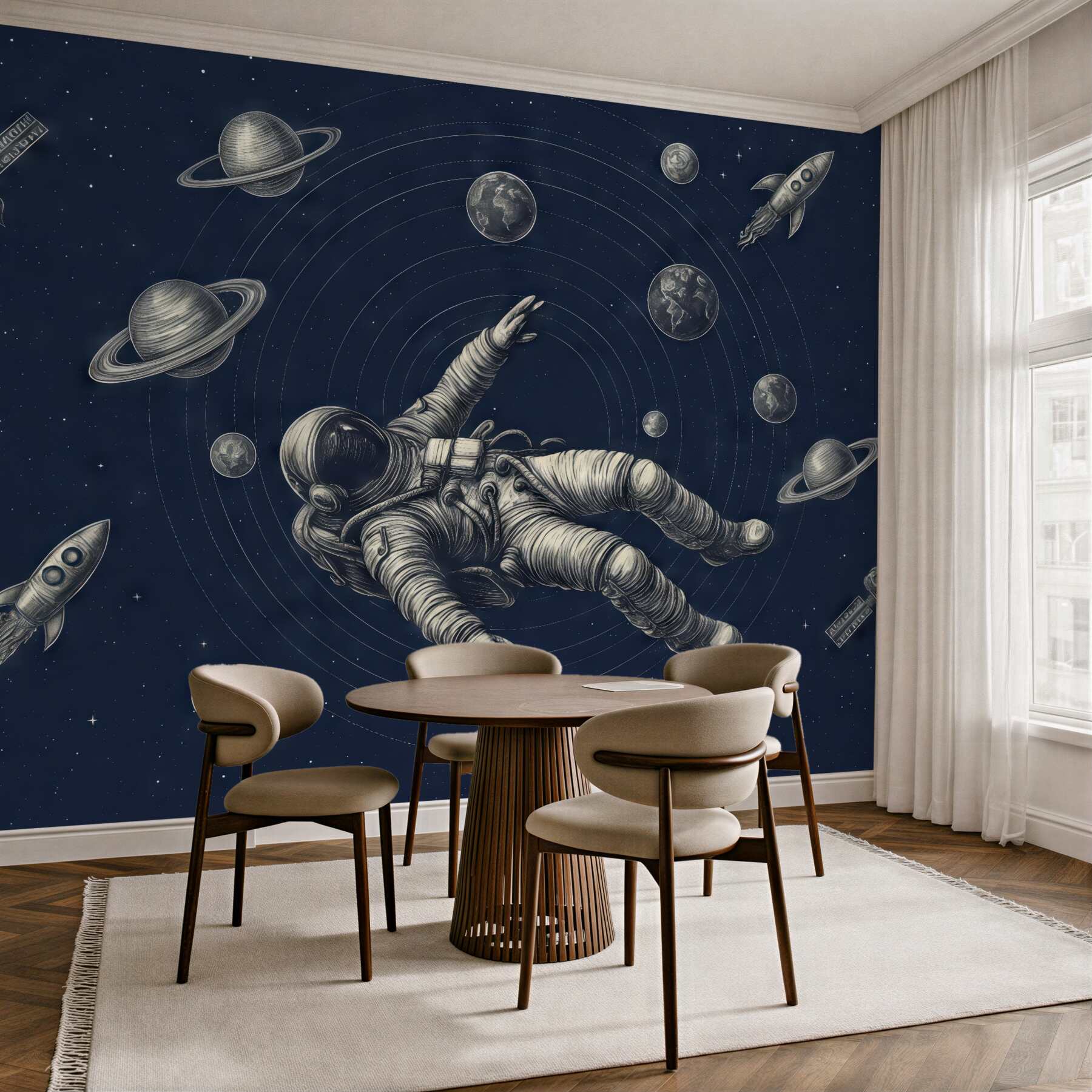 Fototapeta astronauta w kosmicznej otchłani