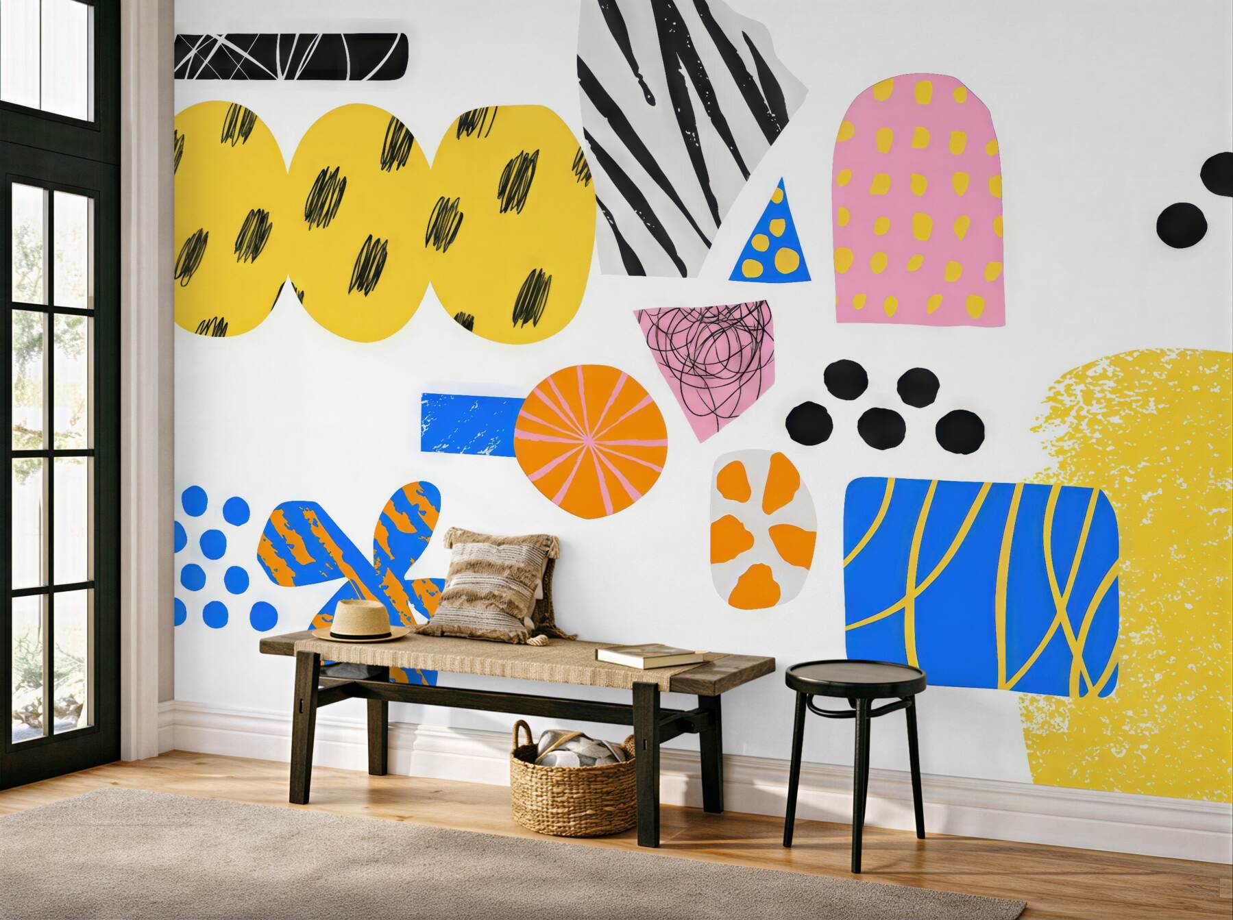 Fototapeta kolorowa abstrakcja w stylu memphis
