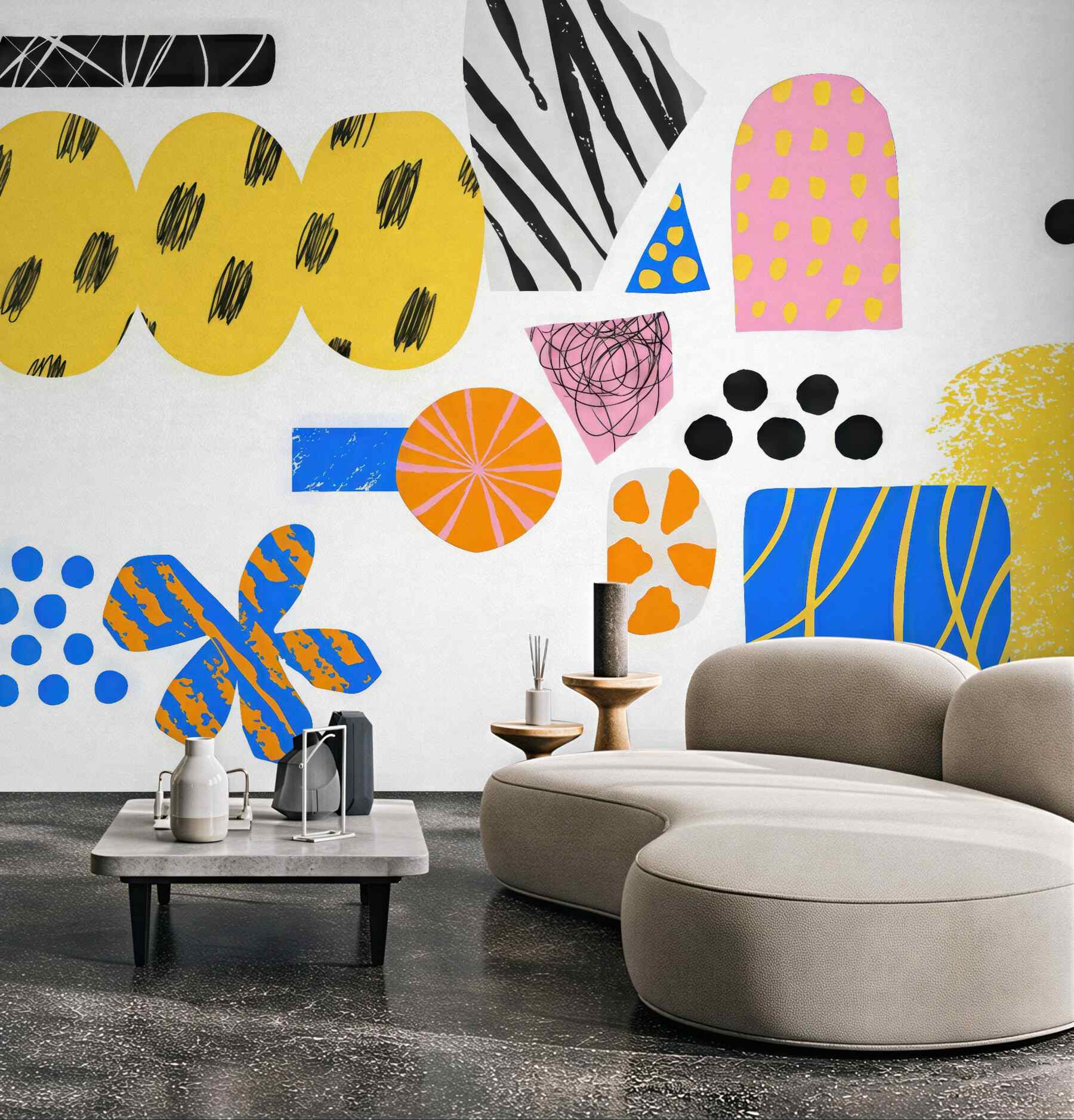 Fototapeta kolorowa abstrakcja w stylu memphis