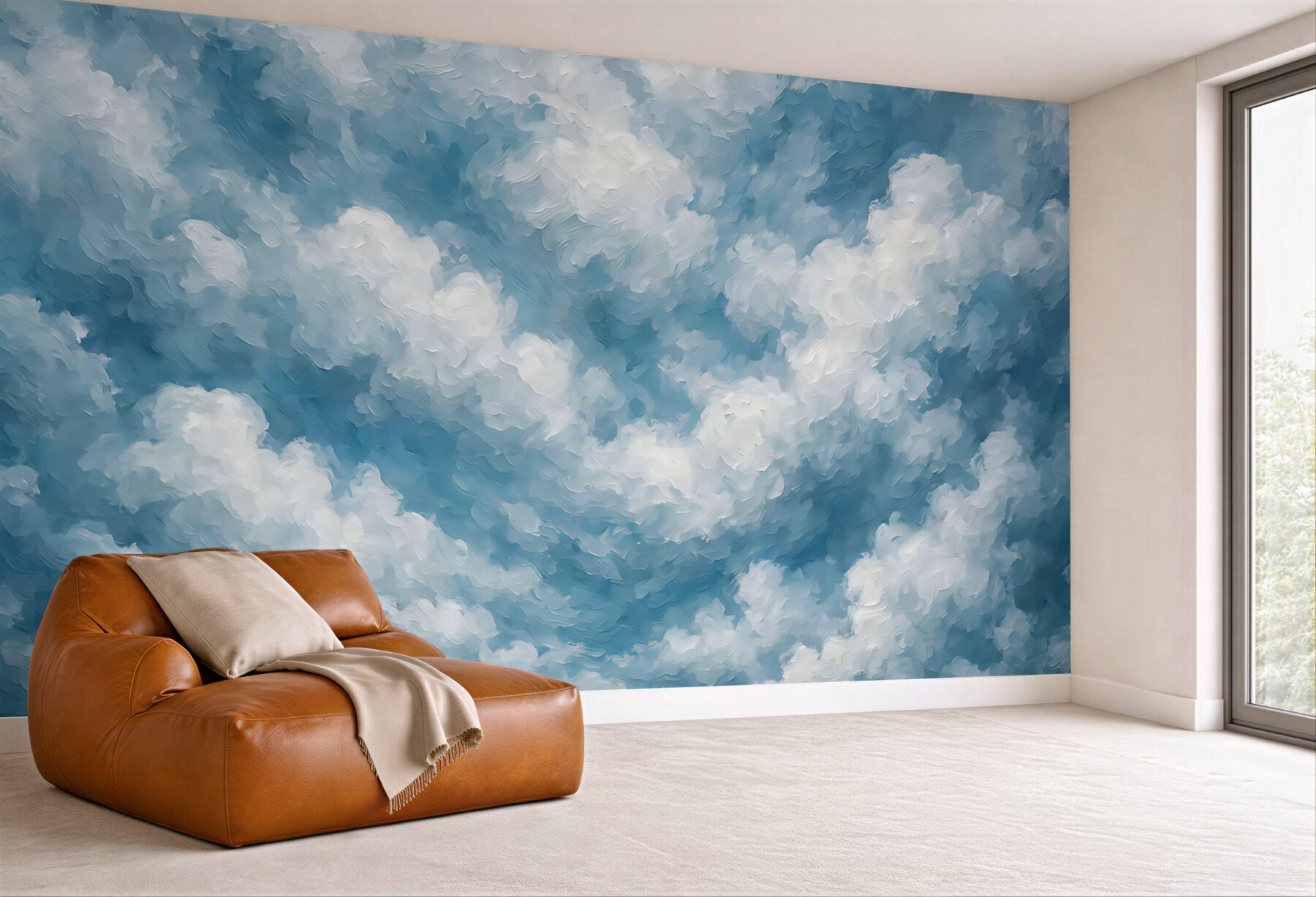 Fototapeta malarskie błękitne niebo z chmurami