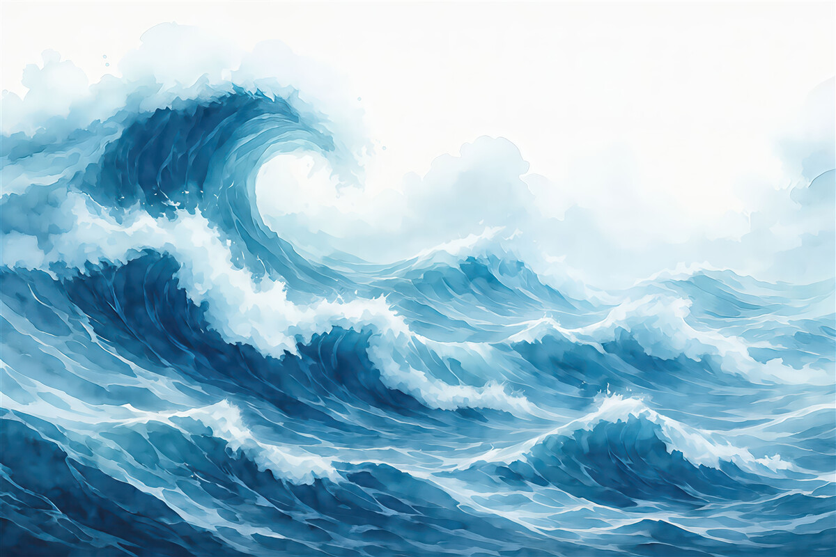 Fototapeta malarskie błękitne fale oceanu