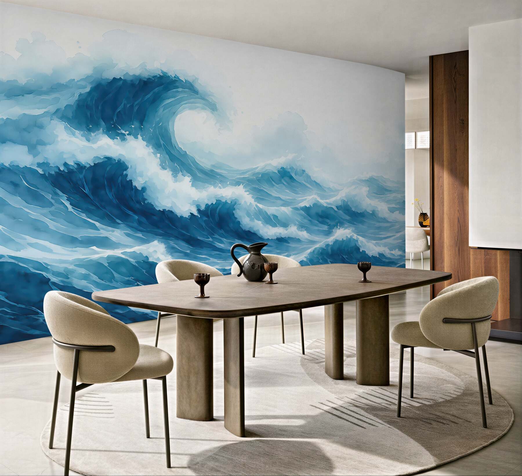Fototapeta malarskie błękitne fale oceanu
